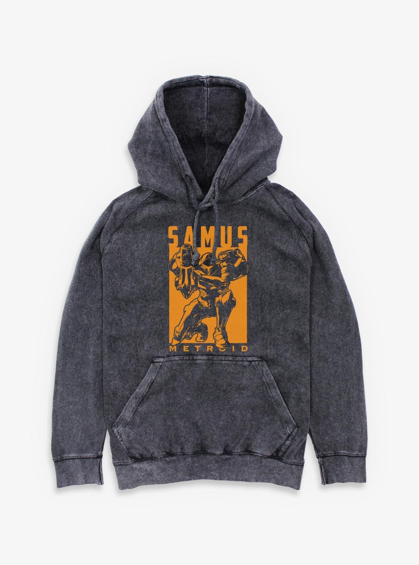 Nintendo Samus Metroid Mineral Wash Hoodie, , hi-res