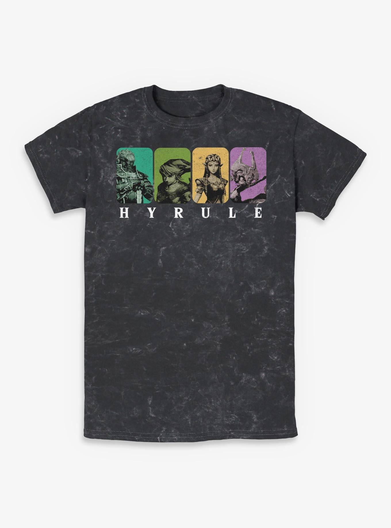 The Legend Of Zelda Hyrule Character Panels Mineral Wash T-Shirt, , hi-res