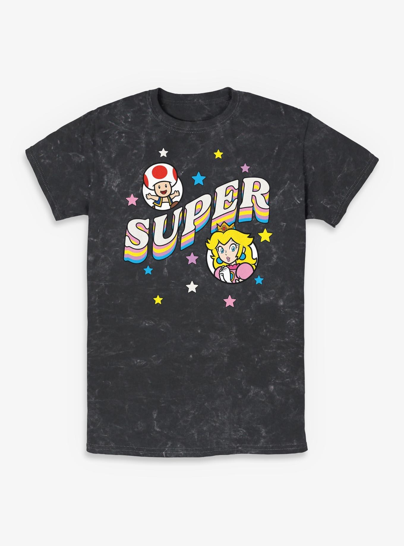 Nintendo Mario Toad And Princess Peach Super Mineral Wash T-Shirt, , hi-res