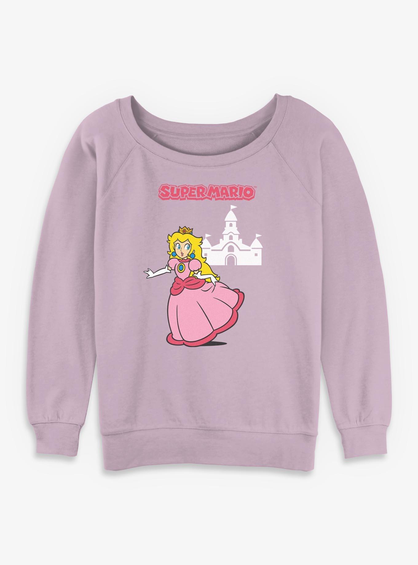 Nintendo Super Mario Princess Peach Running Womens Slouchy Sweatshirt, , hi-res