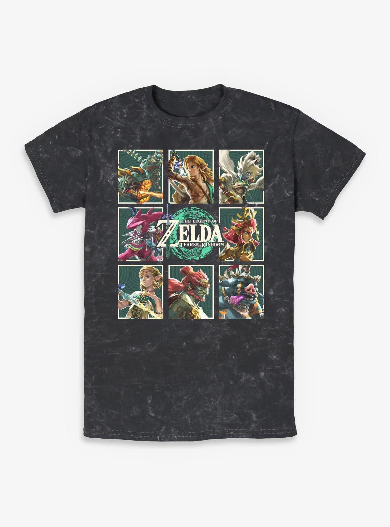 The Legend Of Zelda Tears Of The Kingdom Character Boxes Mineral Wash T-Shirt, , hi-res