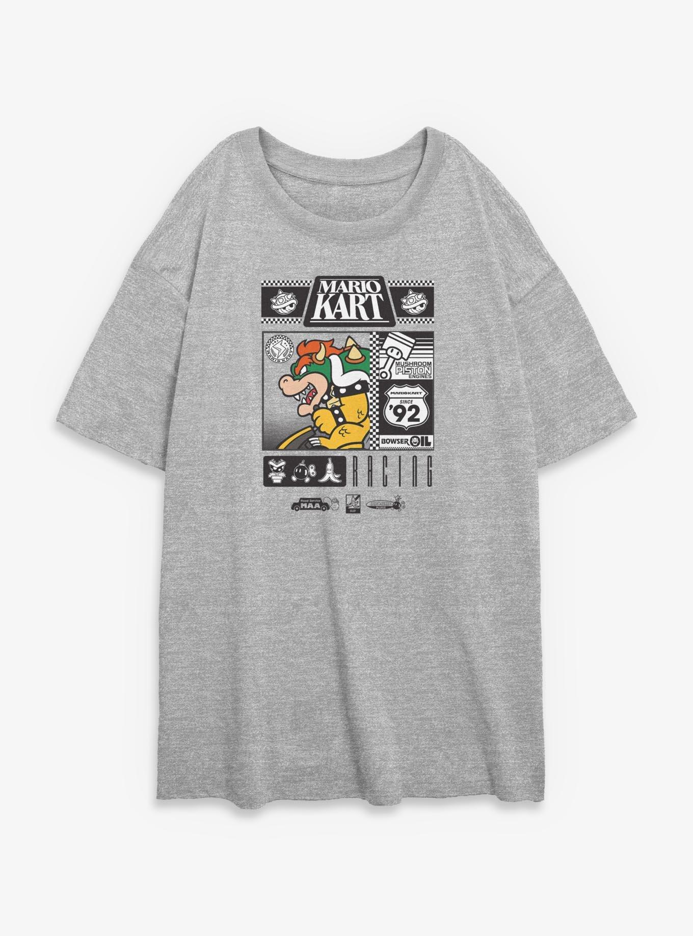 Nintendo Mario Kart Bowser Oil Racing Womens Oversized T-Shirt, , hi-res