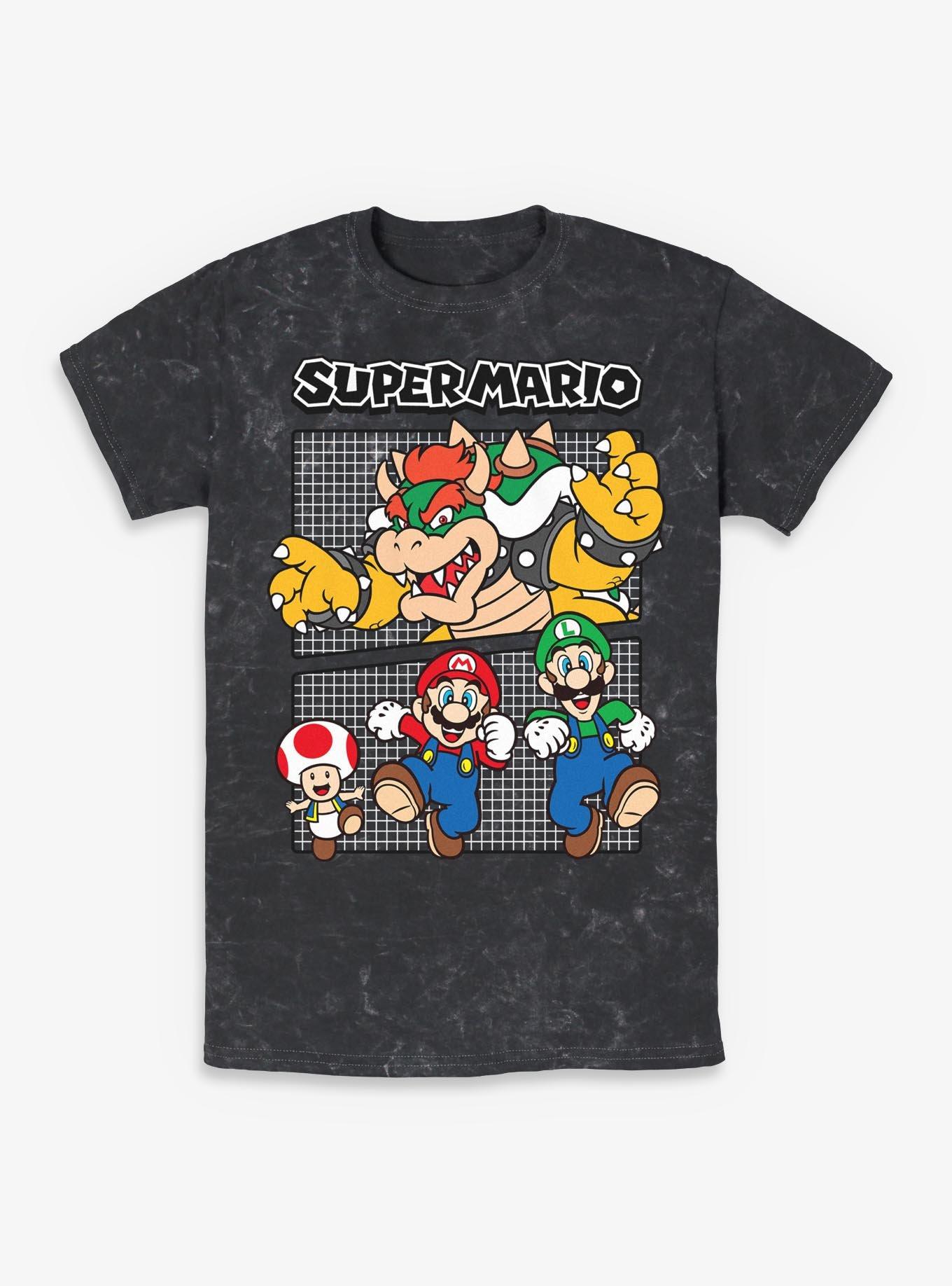 Nintendo Super Mario Group Mineral Wash T-Shirt, , hi-res