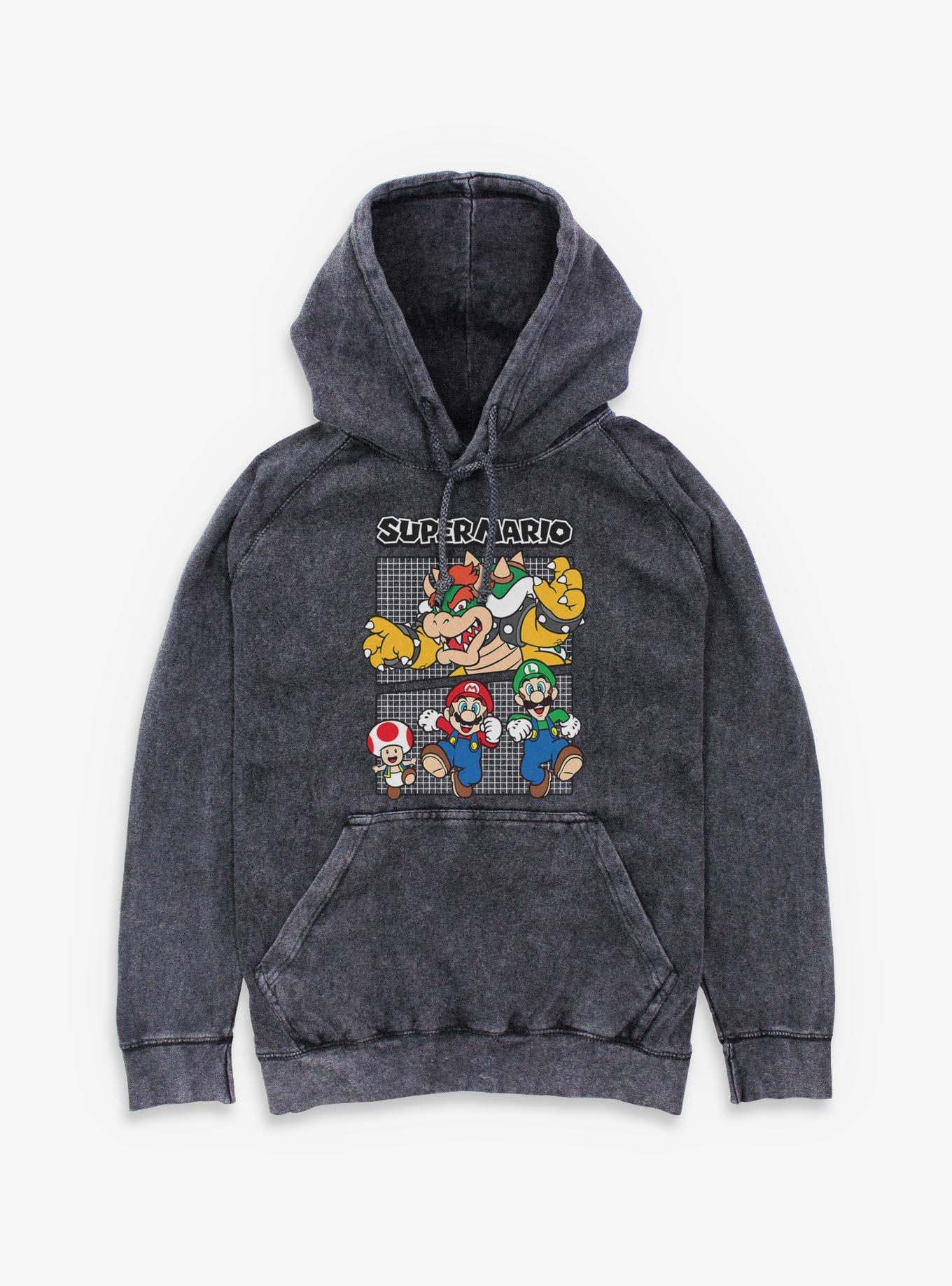 Nintendo Super Mario Group Mineral Wash Hoodie, , hi-res