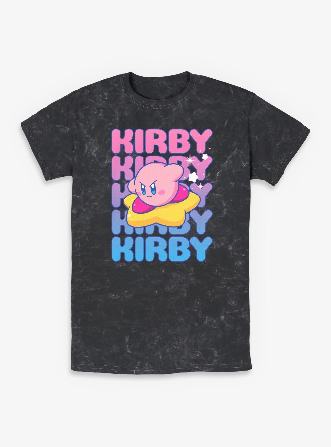 Nintendo Kirby Text Stack Mineral Wash T-Shirt