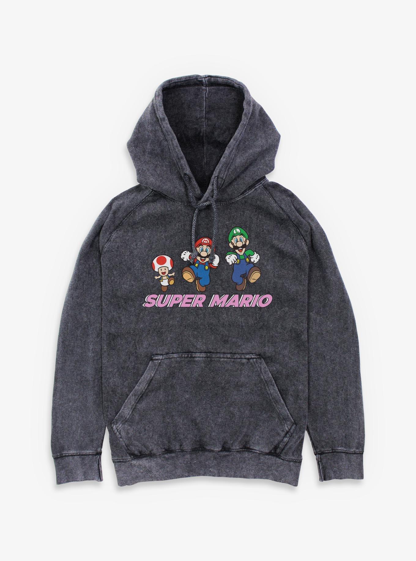 Nintendo Super Mario Group Walk Mineral Wash Hoodie, , hi-res
