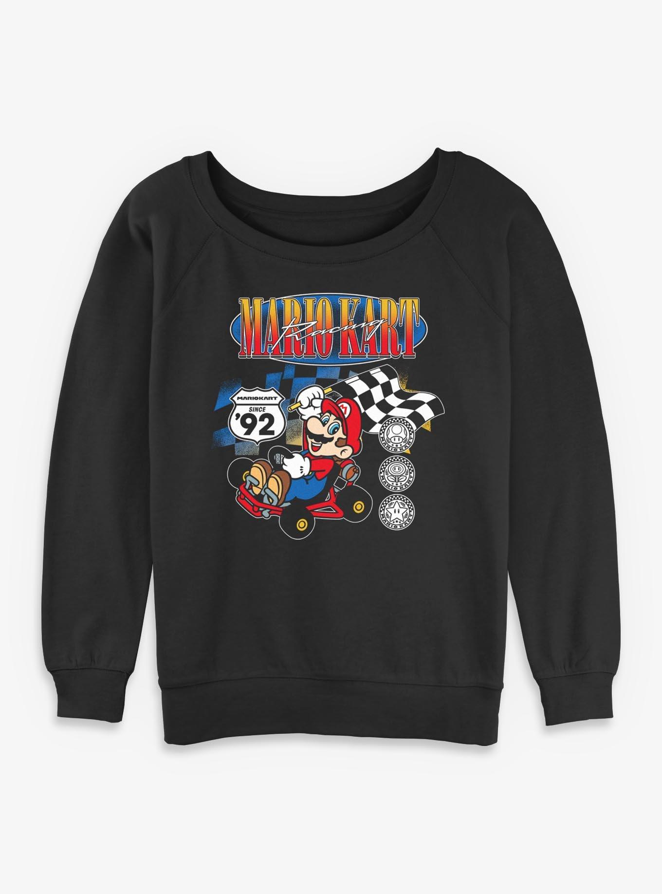 Nintendo Mario Kart Racing Girls Slouchy Sweatshirt, BLACK, hi-res