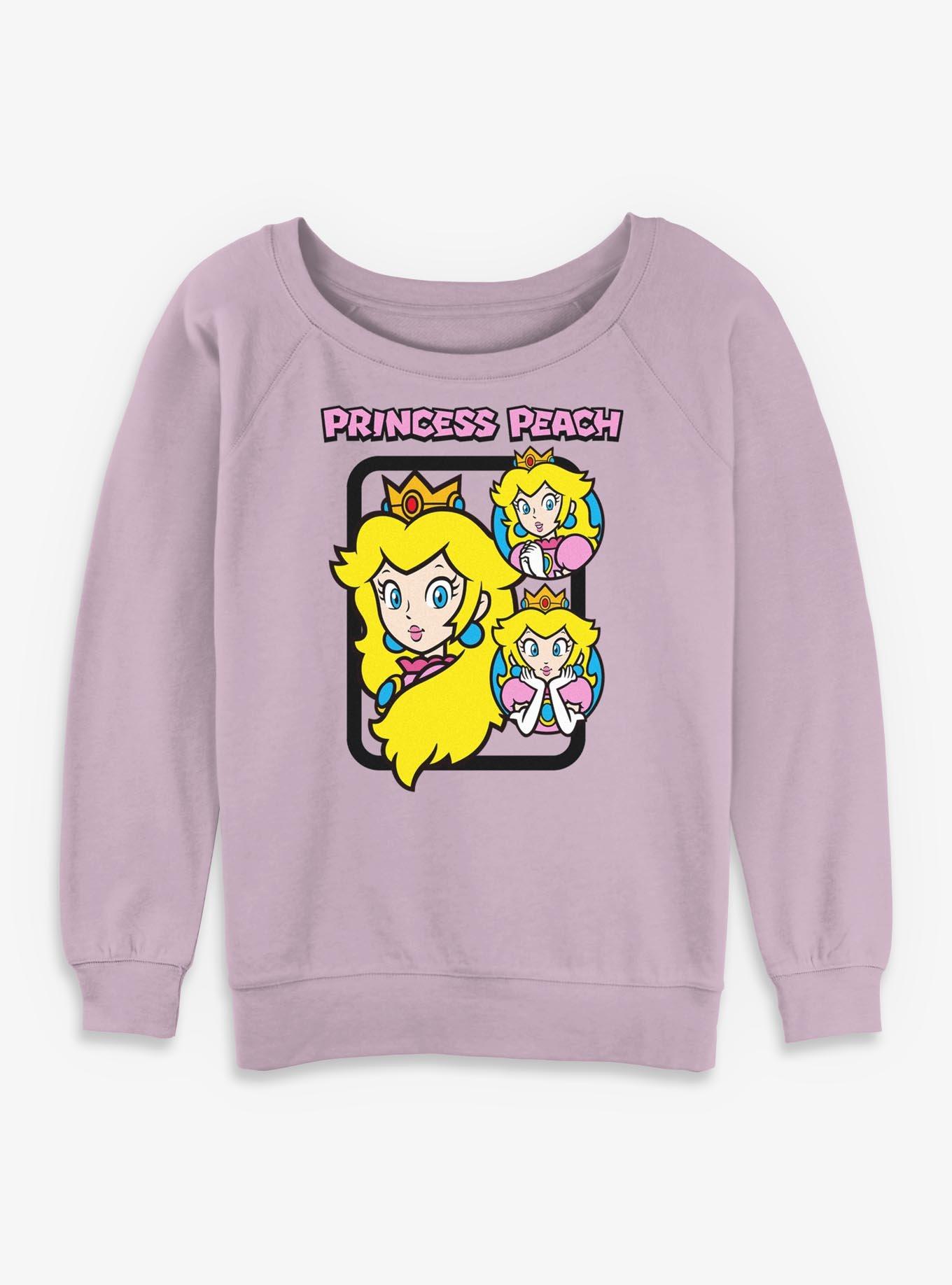 Nintendo Princess Peach Circles Girls Slouchy Sweatshirt, , hi-res