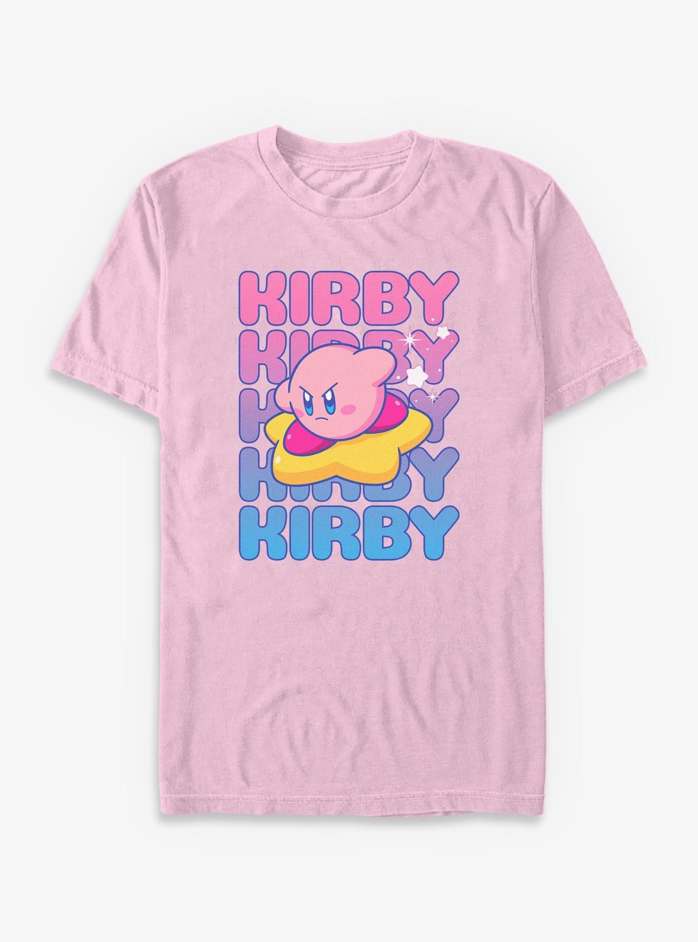 COMFORTCOLORS Nintendo Kirby Text Stack Garment Dye T-Shirt