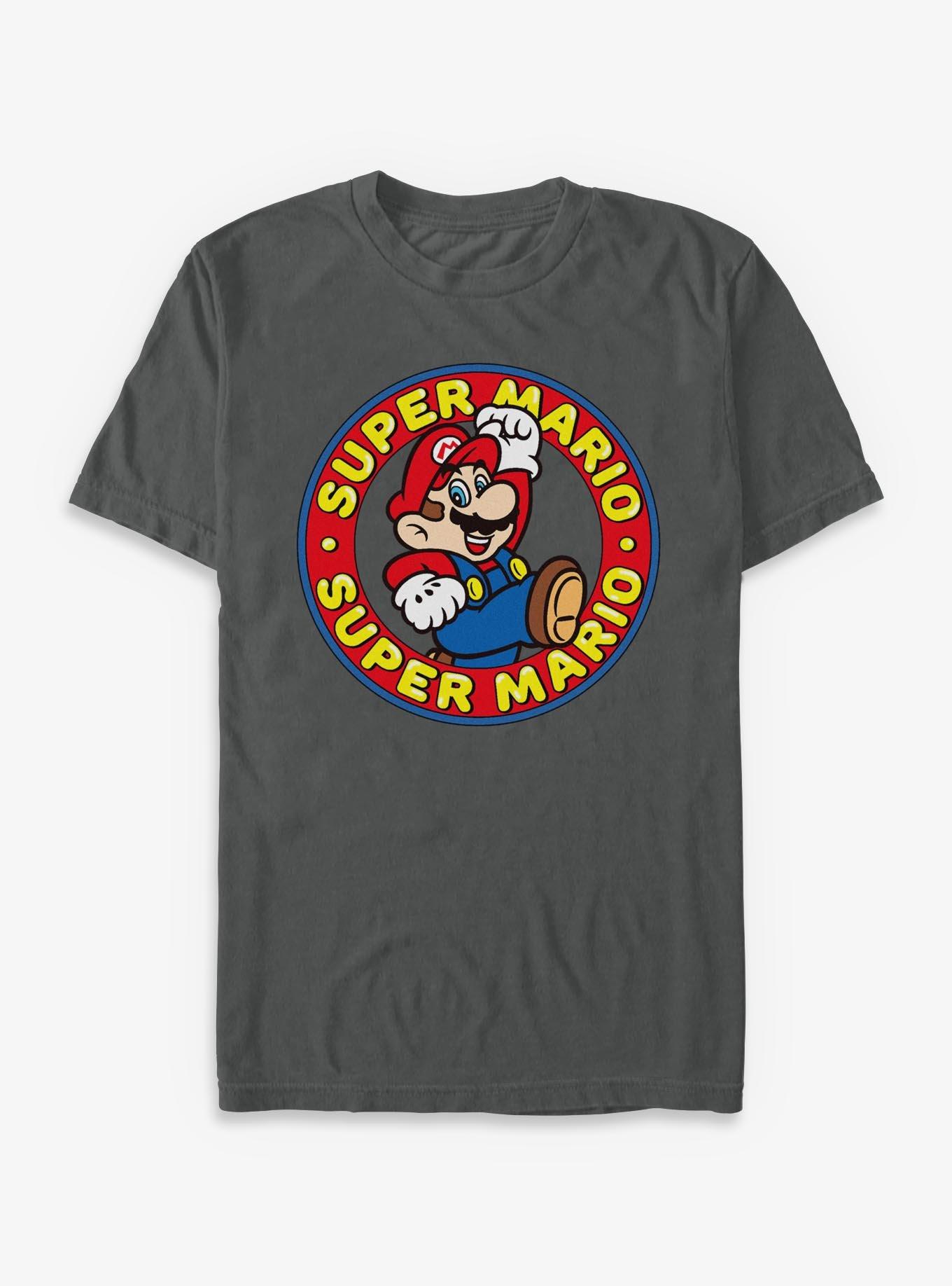 COMFORTCOLORS Nintendo Super Mario Circle Garment Dye T-Shirt