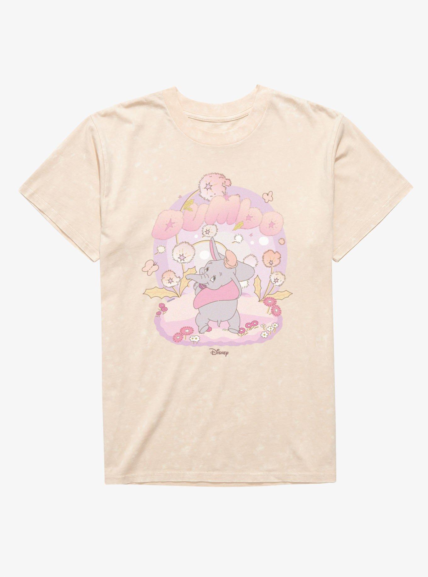 Disney Dumbo Fluffy Flowers Mineral Wash T-Shirt, , hi-res