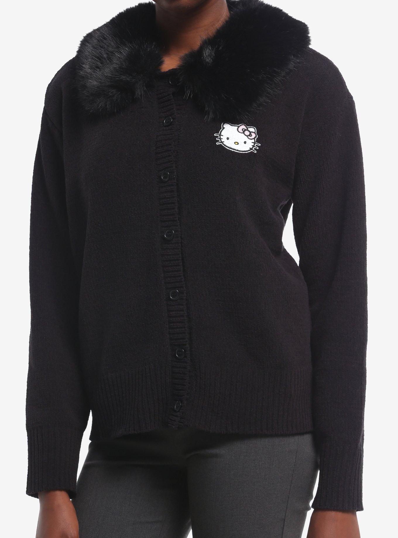 Hello Kitty Fur Trim Girls Cardigan | Hot Topic