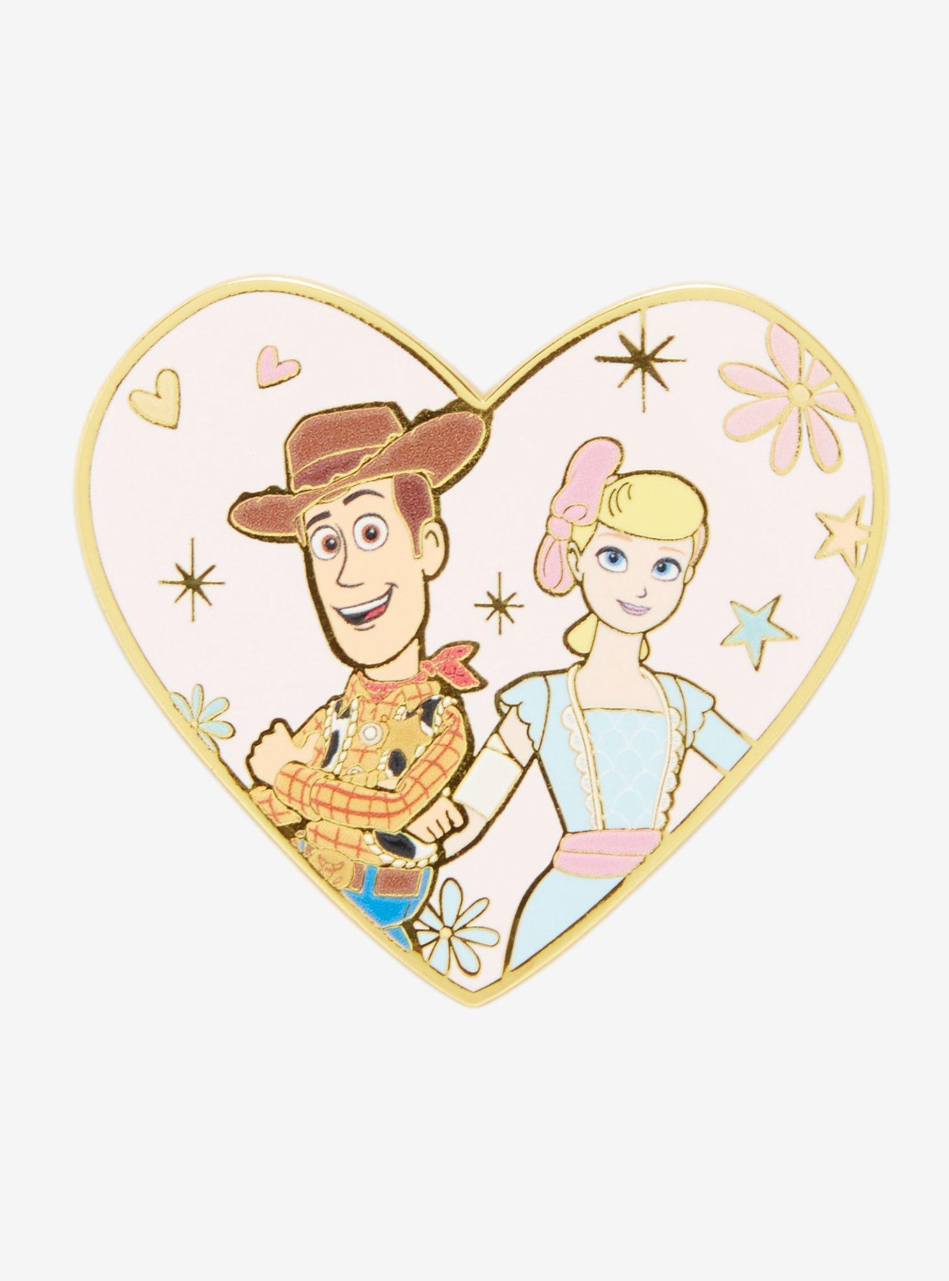 Disney Toy Story Woody & Bo Peep Heart Enamel Pin, , hi-res