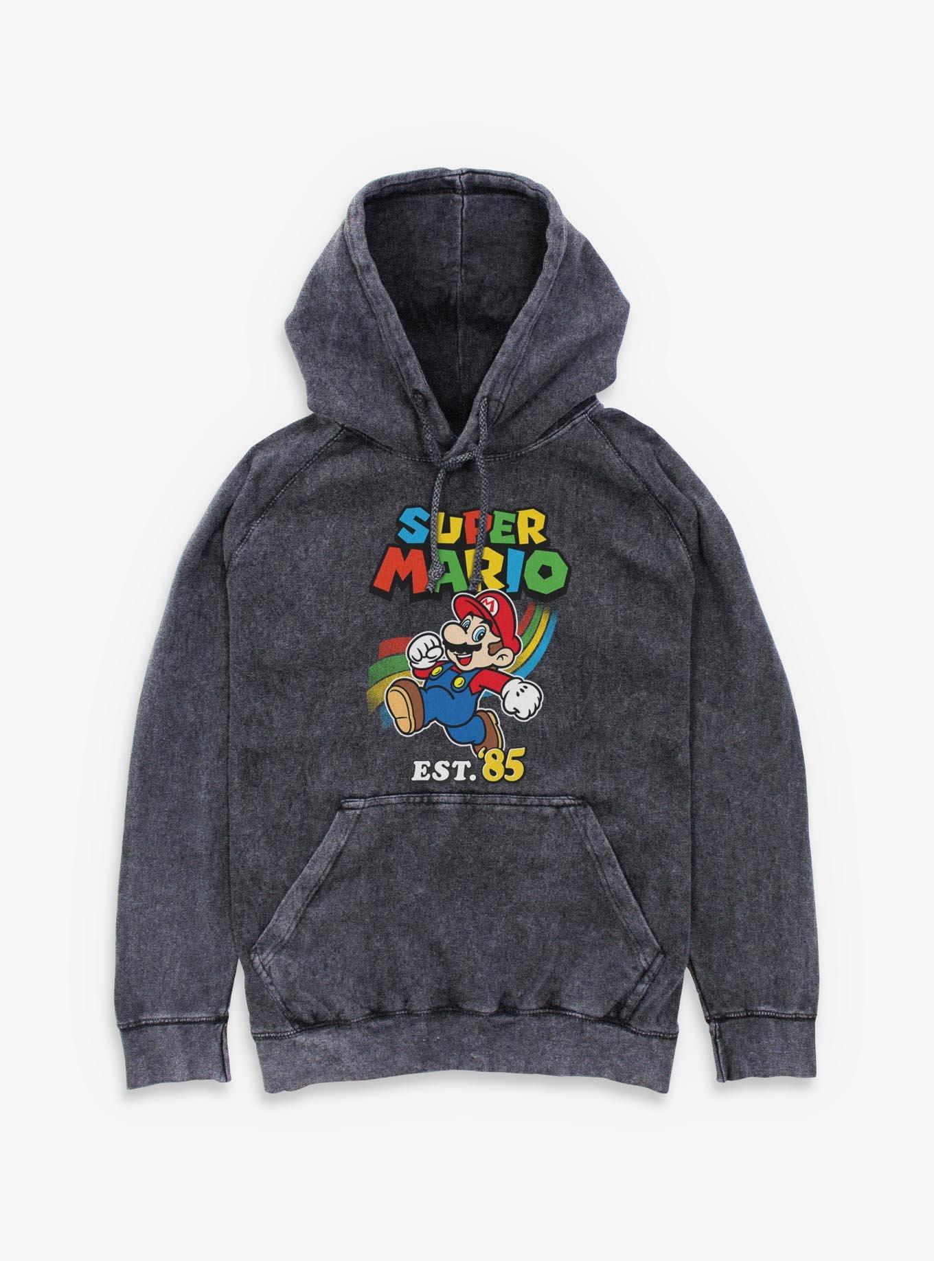 Nintendo Super Mario Good New Vibes Mineral Wash Hoodie, , hi-res