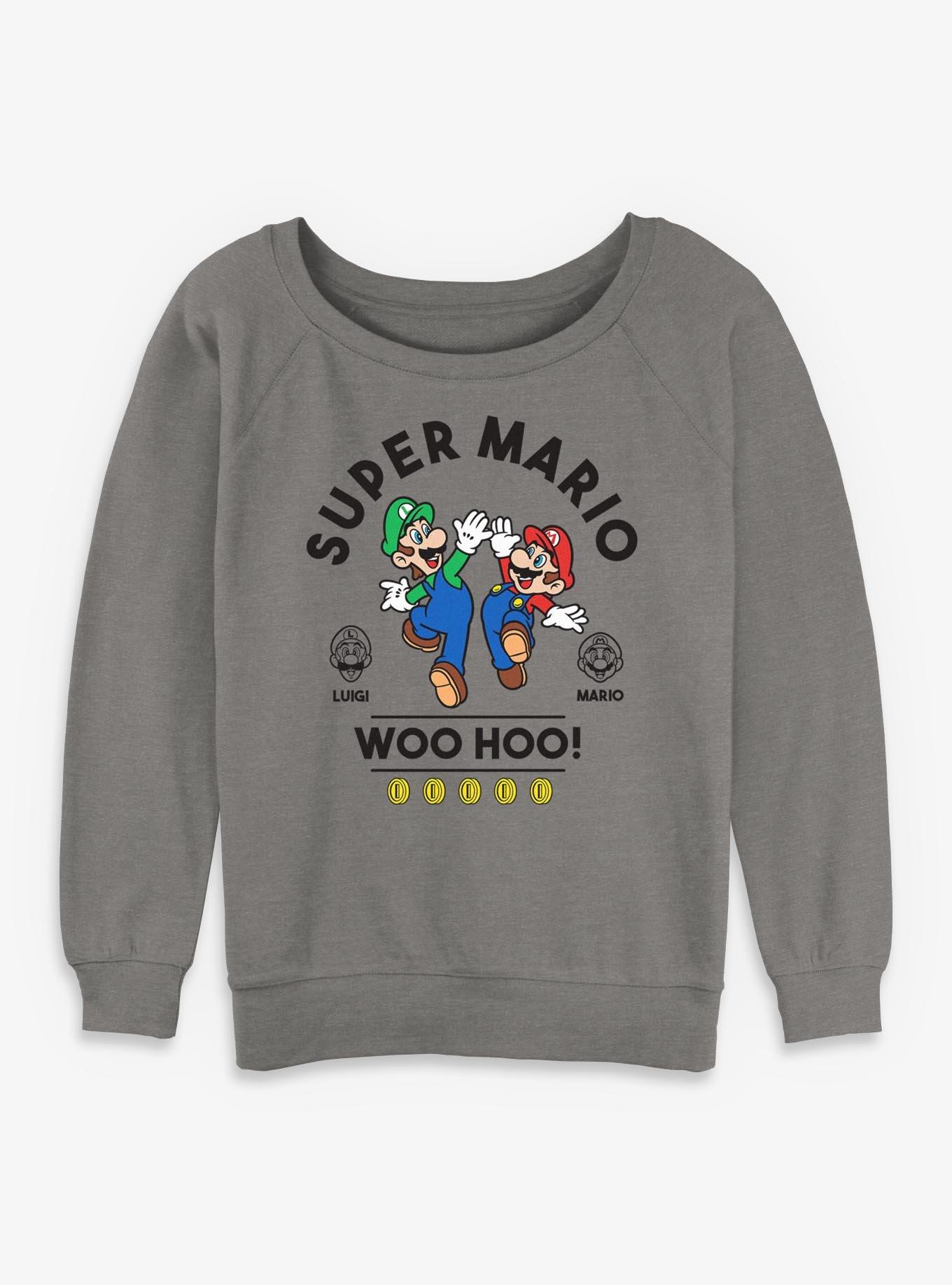 Nintendo Super Mario & Luigi High Five Girls Slouchy Sweatshirt
