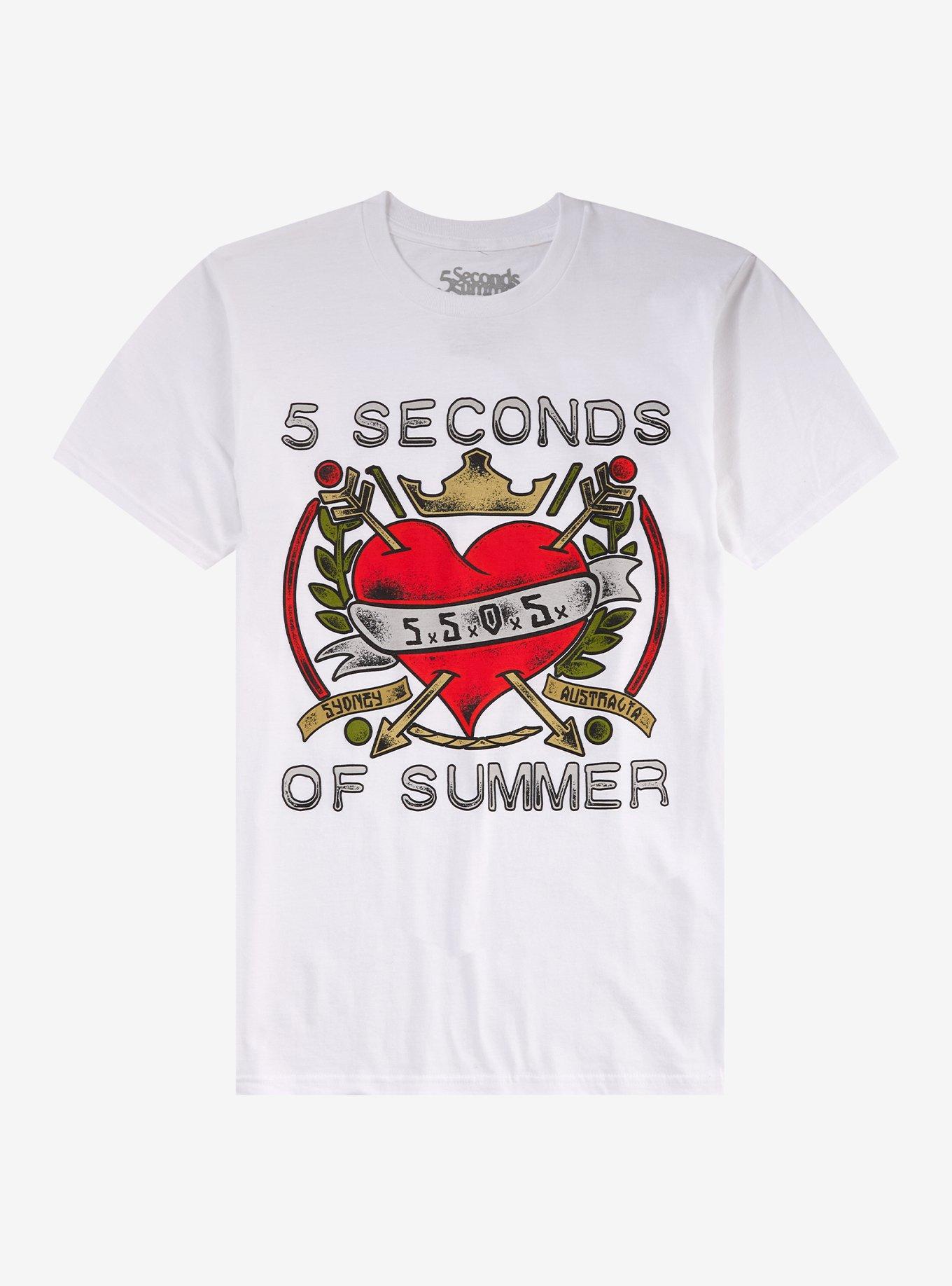 5 Seconds Of Summer Pierced Heart T-Shirt, , hi-res