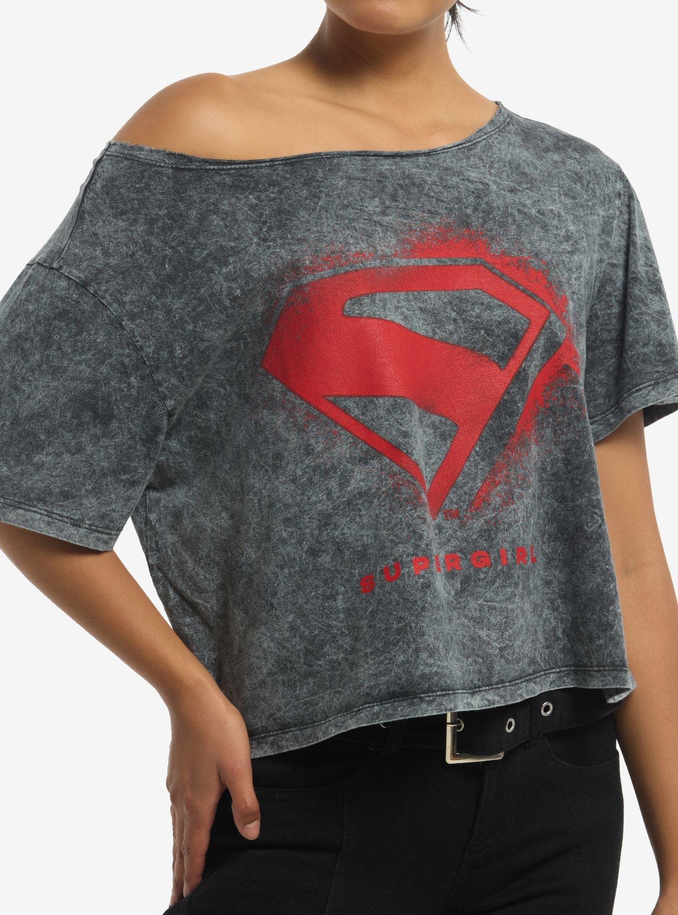 DC Comics Supergirl Logo Girls Off-Shoulder T-Shirt, , hi-res