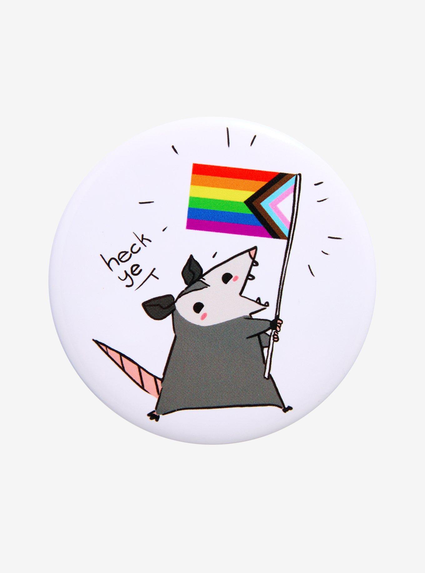 Possum Pride Heck Ye 3 Inch Button, , hi-res