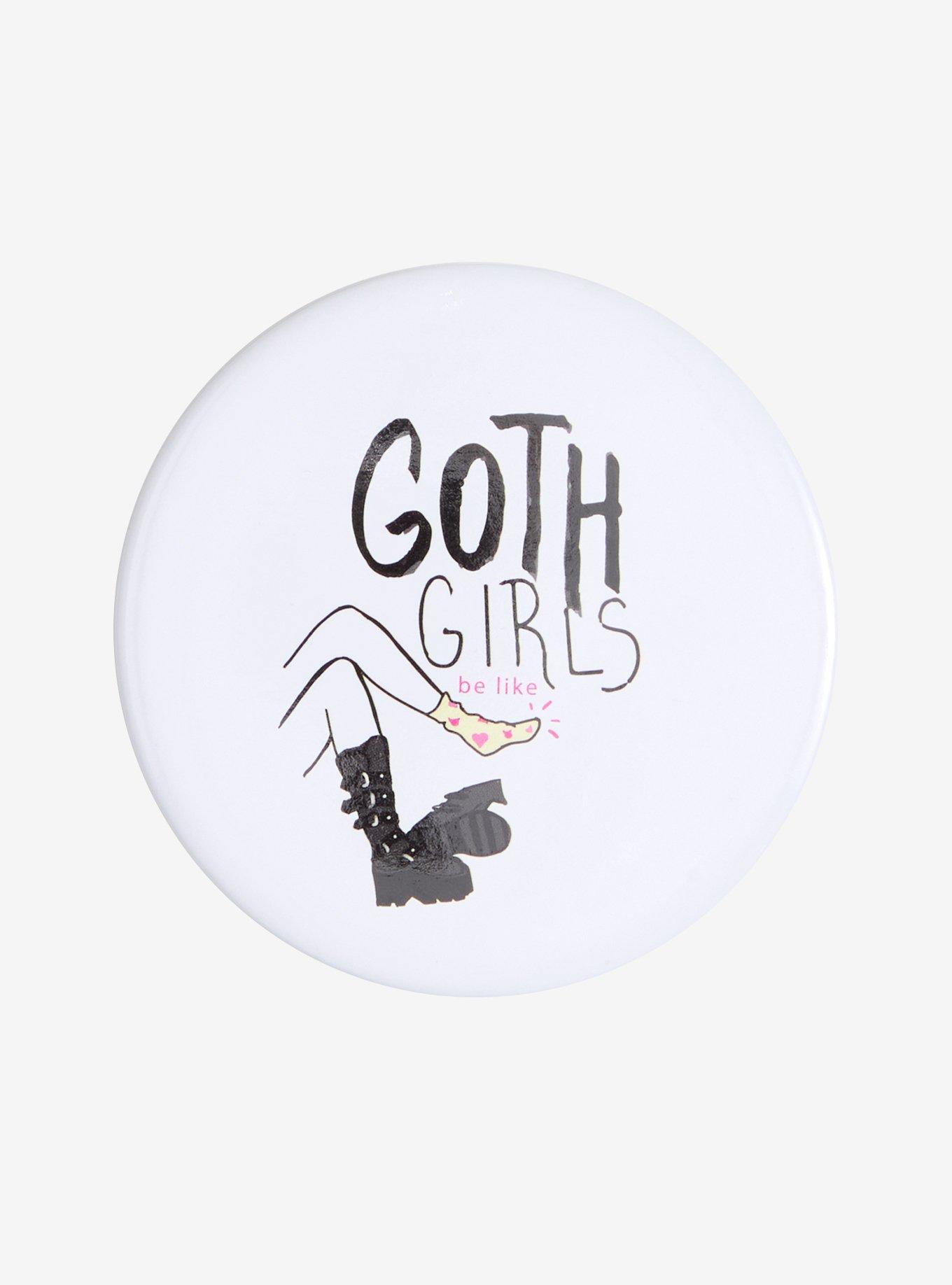 Goth Girls Socks 3 Inch Button, , hi-res