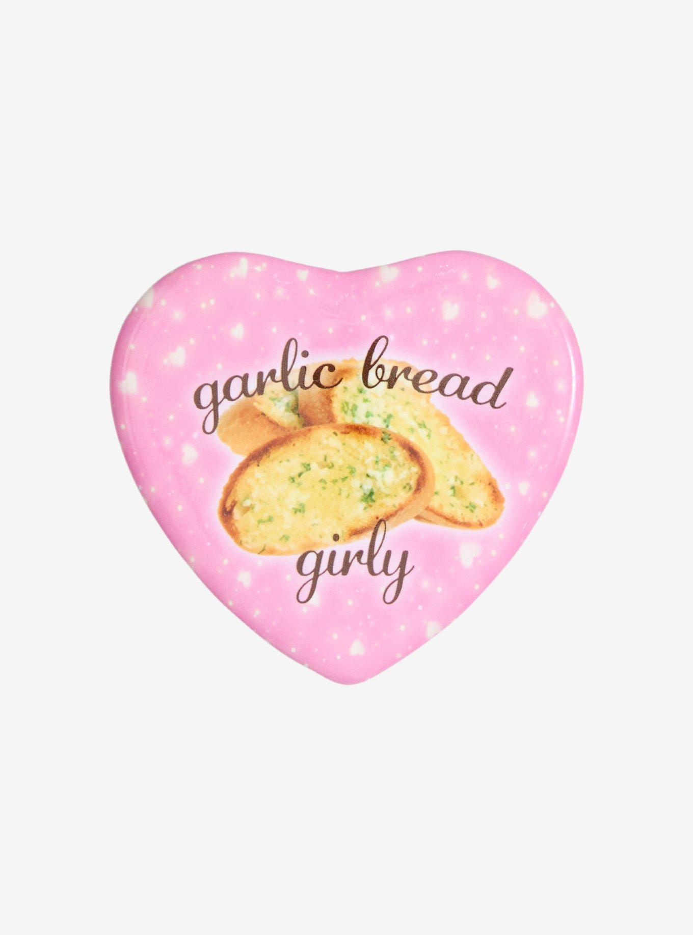 Garlic Bread Girly Heart Button, , hi-res