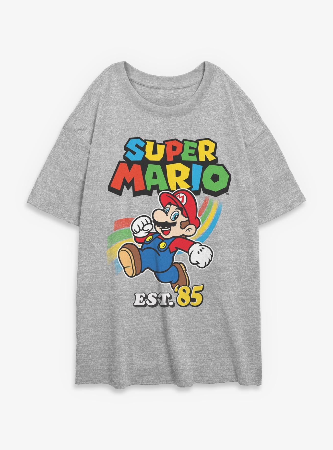 Nintendo Super Mario Good New Vibes Girls Oversized T-Shirt, ATH HTR, hi-res