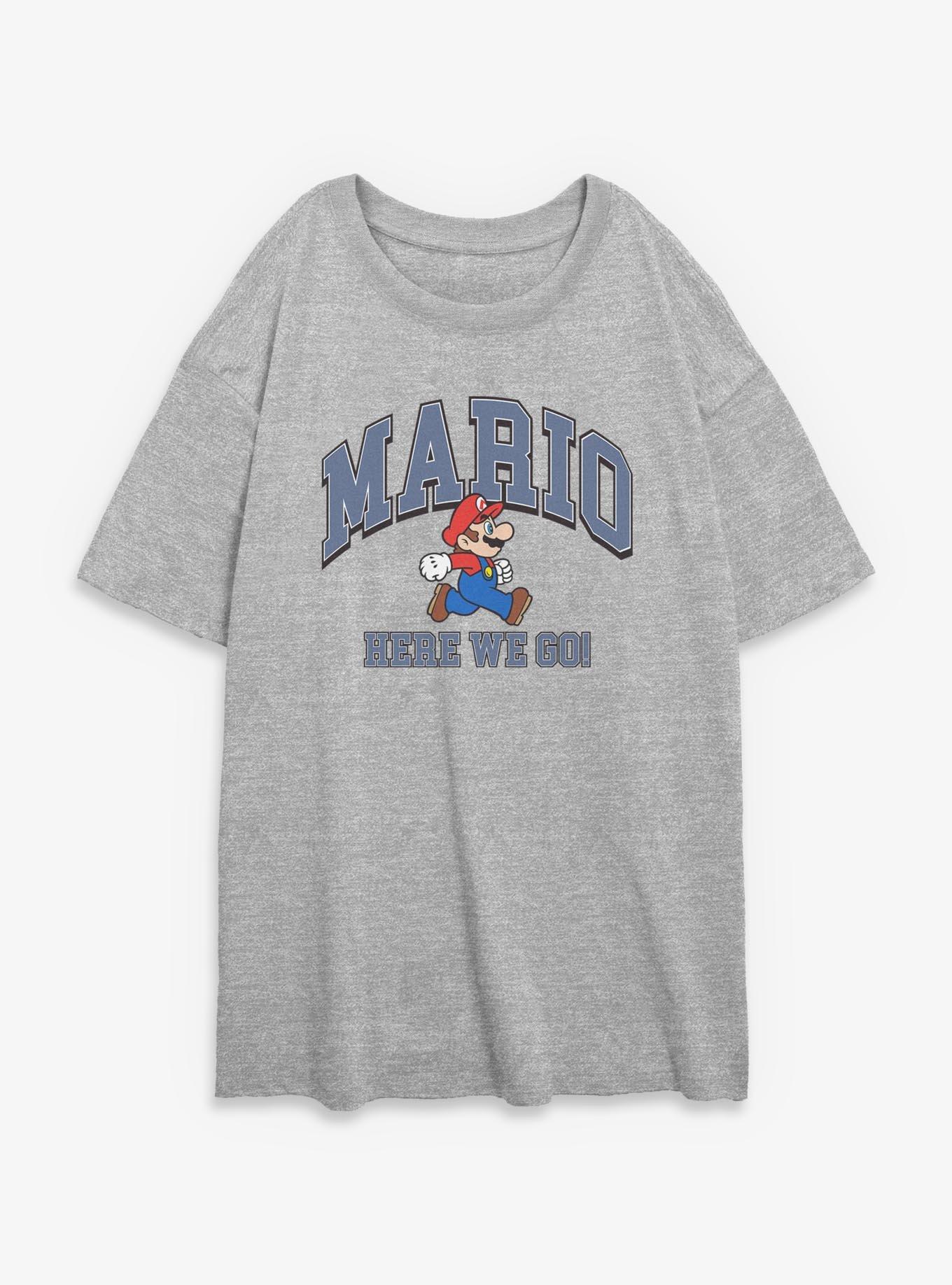 Nintendo Mario Here We Go Girls Oversized T-Shirt