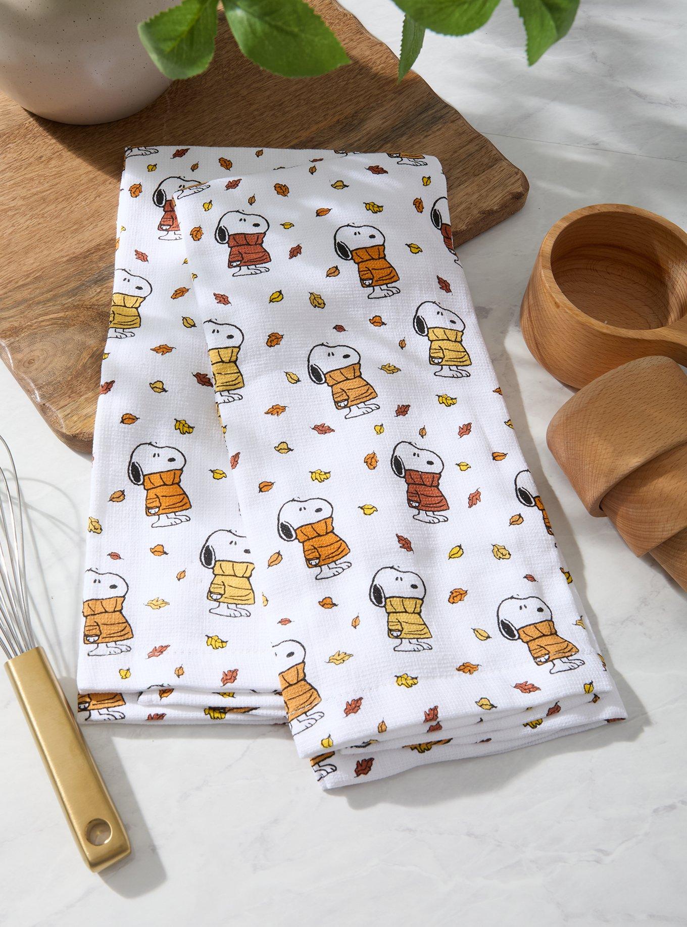Peanuts Snoopy Fall Leaves Kitchen Towel Set, , hi-res
