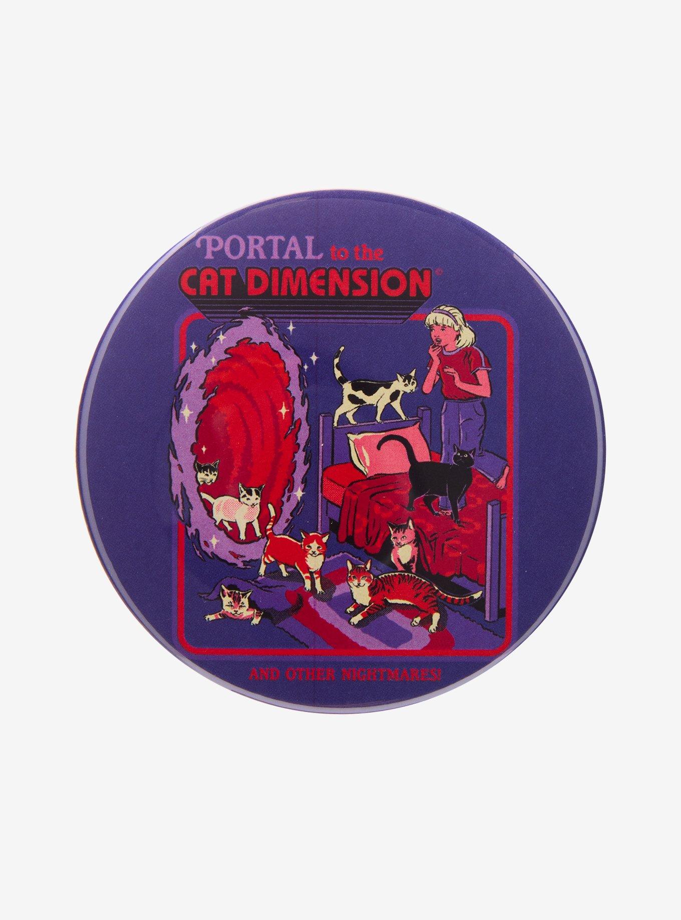Cat Dimension Portal 3 Inch Button By Steven Rhodes, , hi-res