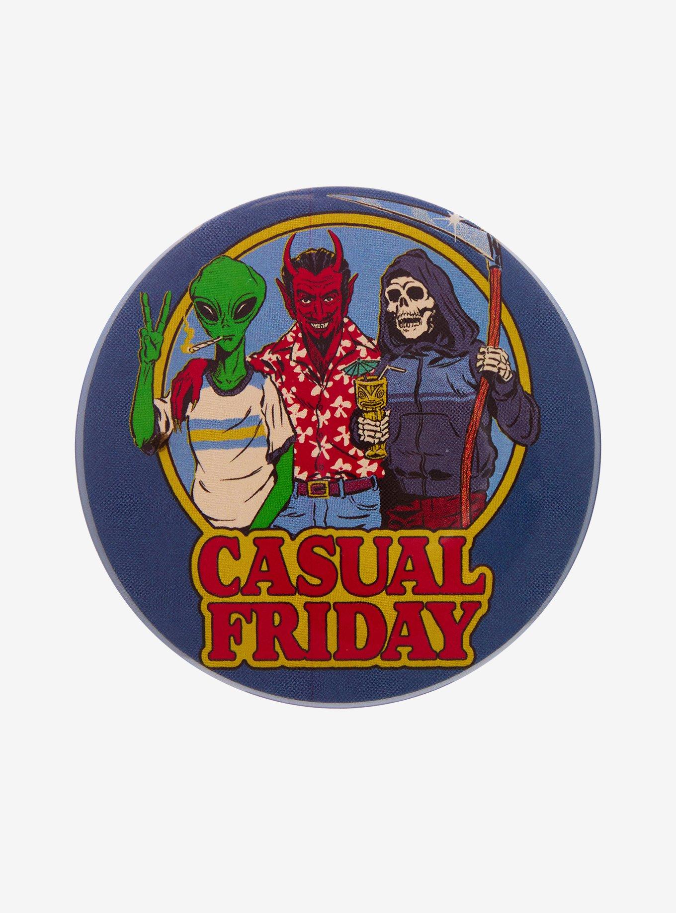 Casual Friday Monsters 3 Inch Button By Steven Rhodes, , hi-res
