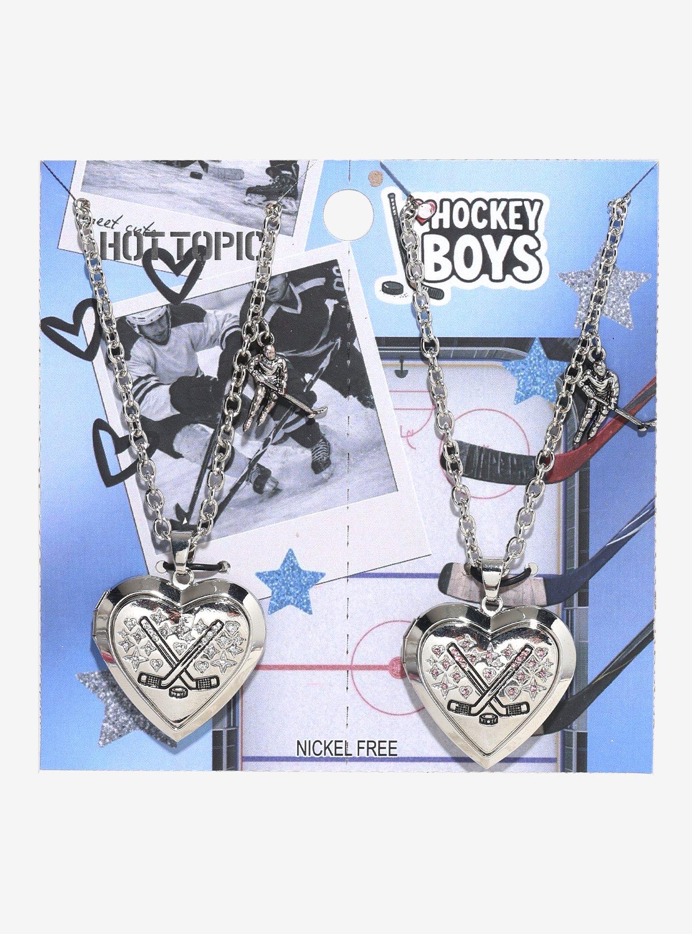 Hockey Boys Locket Best Friend Necklace Set, , hi-res