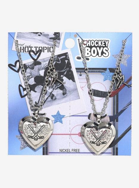 Hockey Boys Locket Best Friend Necklace Set | Hot Topic