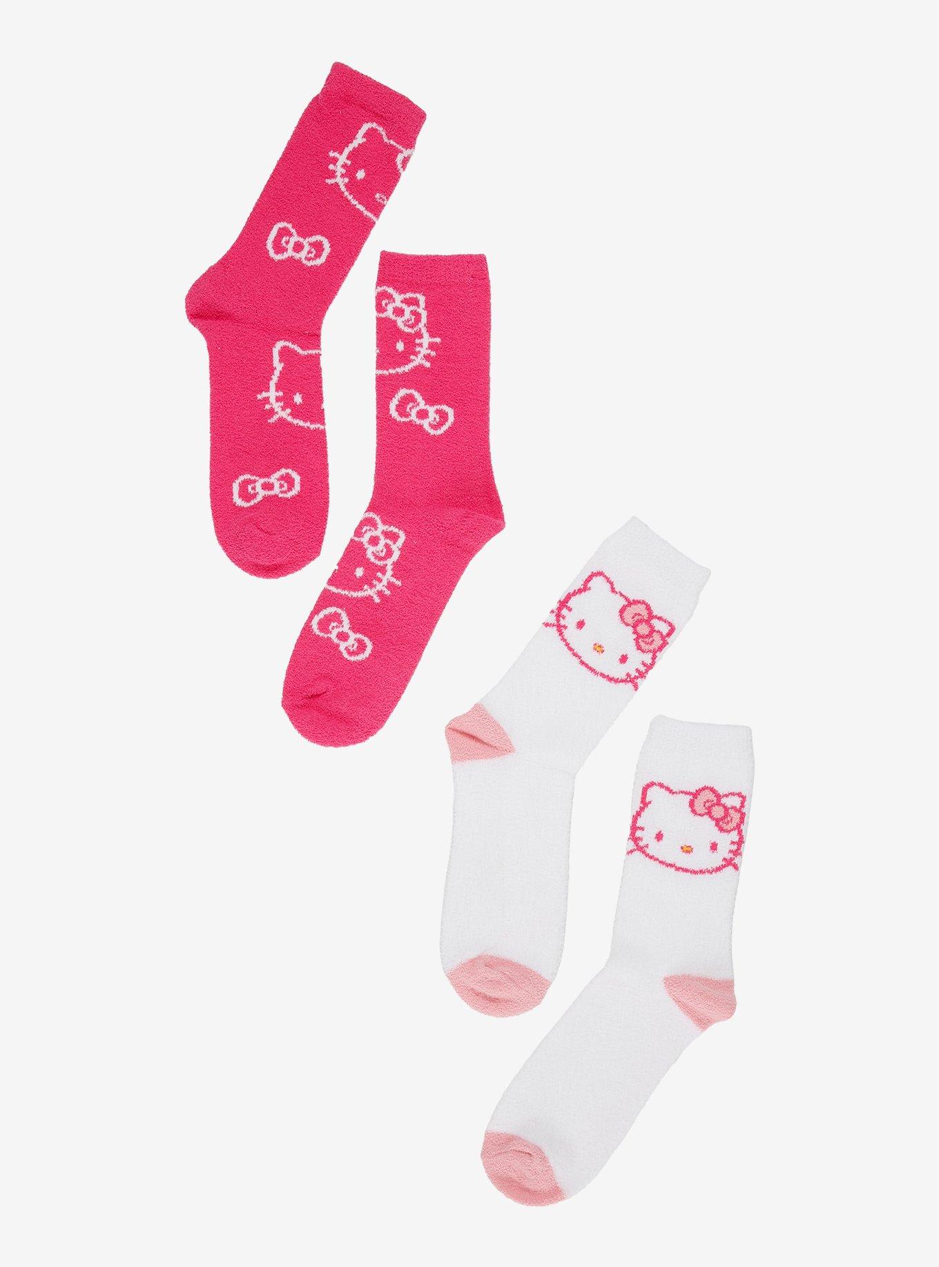Hello Kitty Magenta Fuzzy Socks 2 Pair, , hi-res