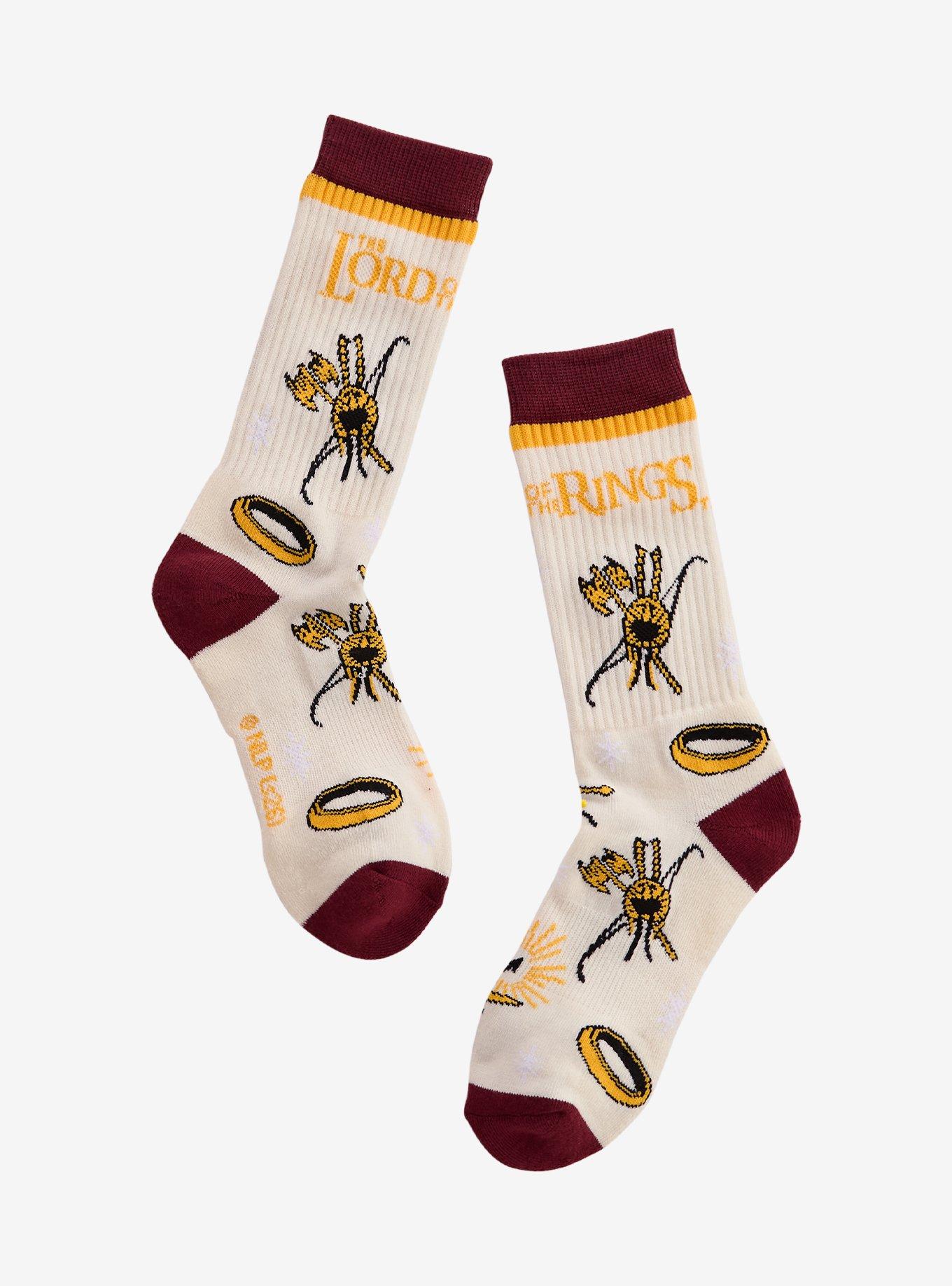 The Lord of the Rings One Ring Allover Print Crew Socks &mdash; BoxLunch Exclusive, , hi-res