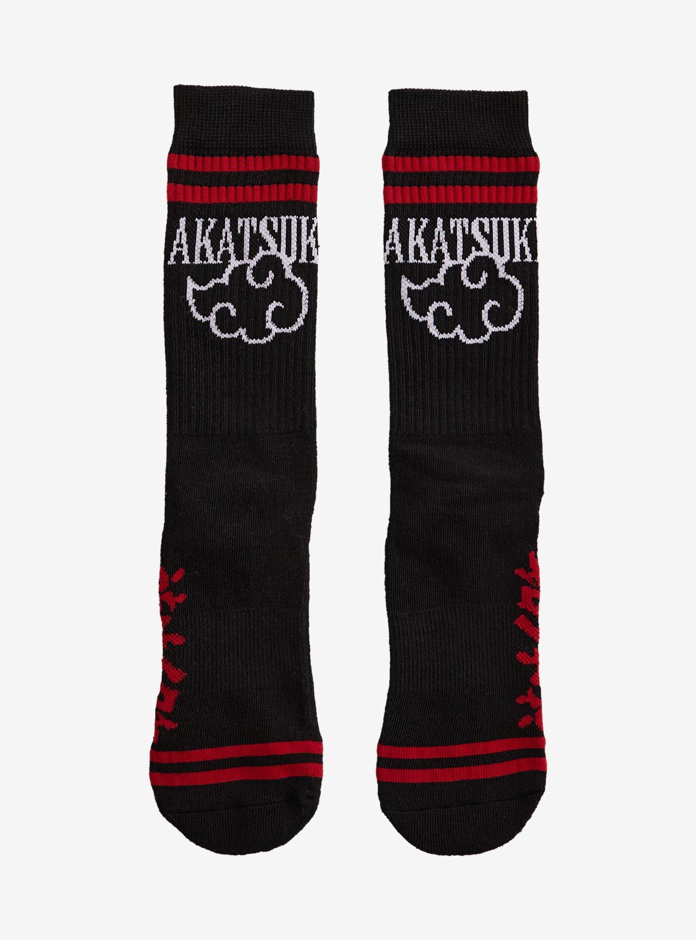 Naruto Shippuden Akatsuki Cloud Crew Socks &mdash; BoxLunch Exclusive, , hi-res