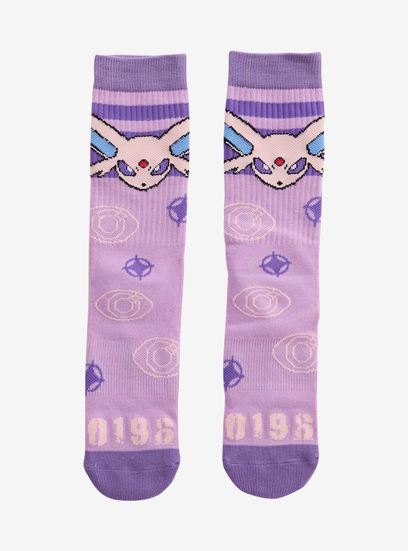Pok&eacute;mon Espeon Crew Socks &mdash; BoxLunch Exclusive, , hi-res