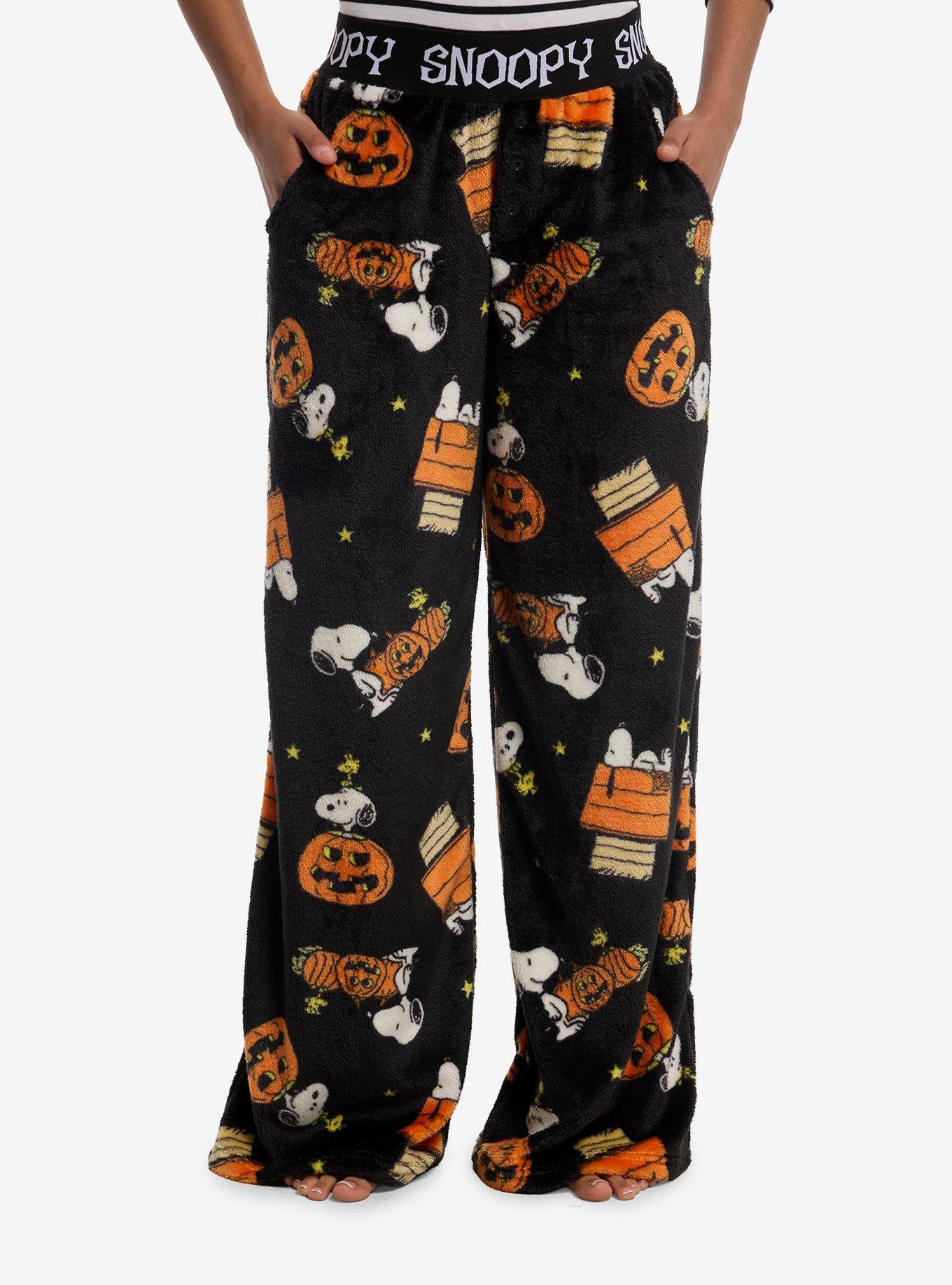Peanuts Snoopy Halloween Fuzzy Pajama Pants, , hi-res