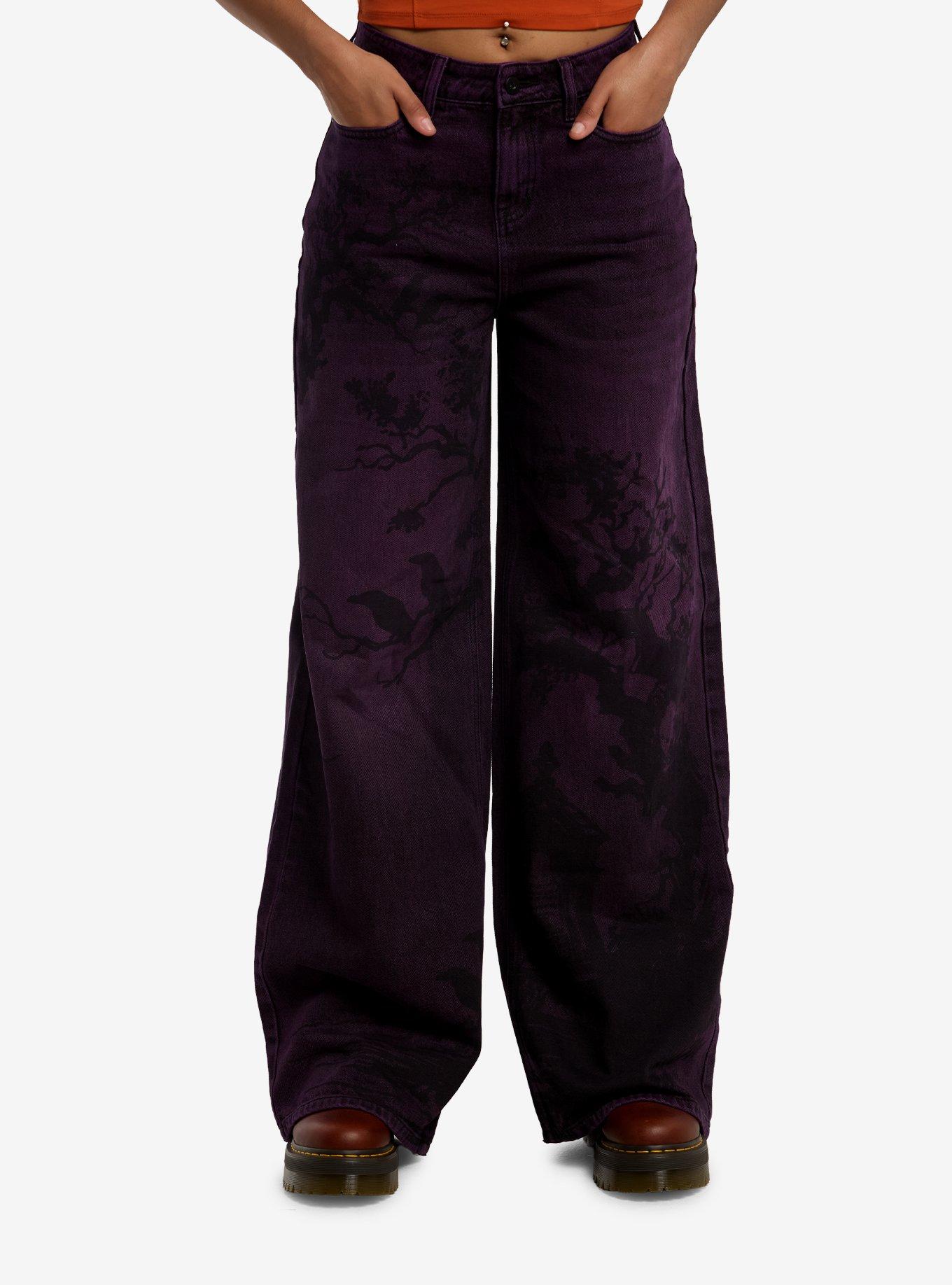 Cosmic Aura Raven Trees Purple Jeans, , hi-res