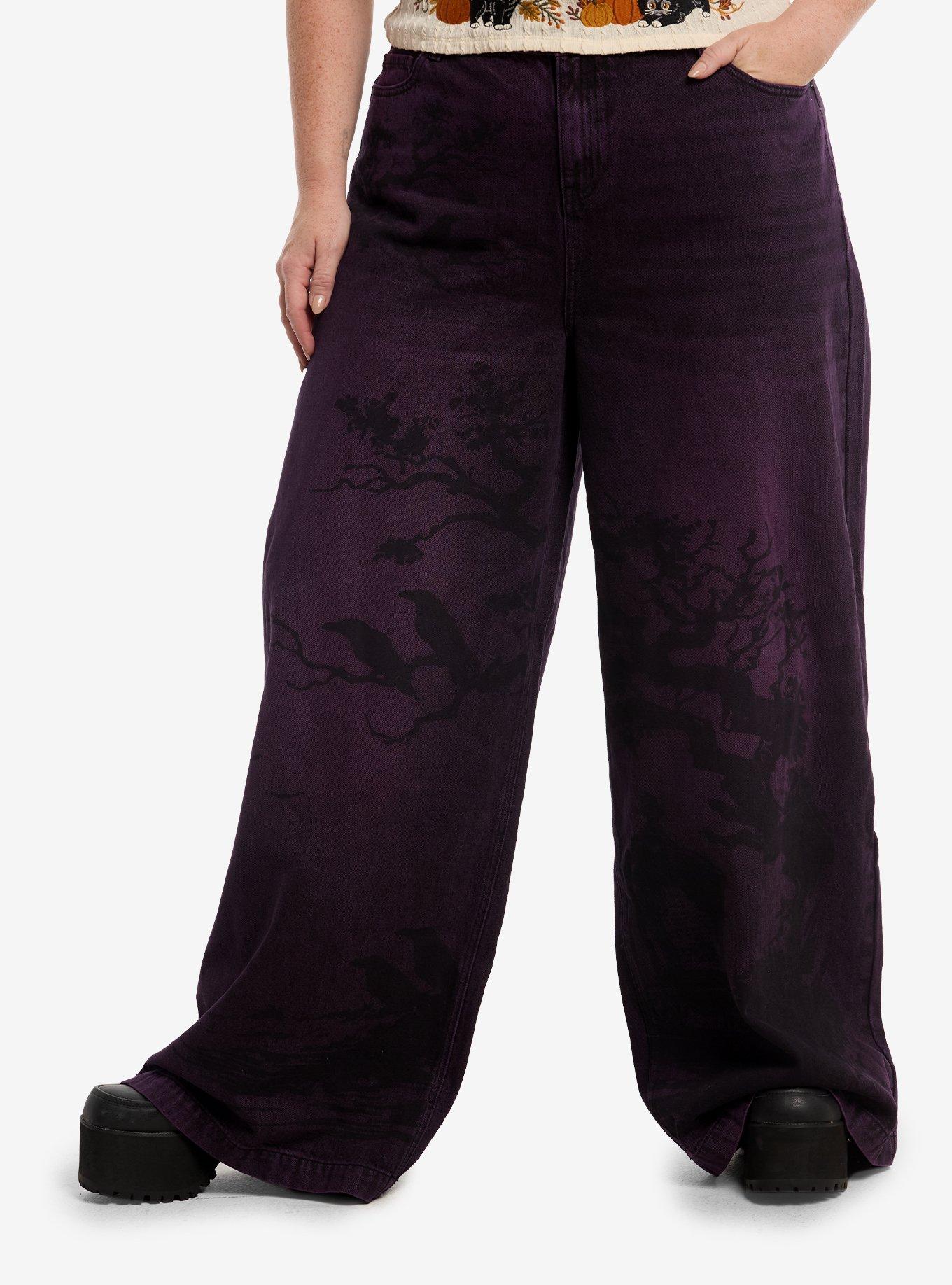 Cosmic Aura Raven Trees Purple Jeans Plus Size, , hi-res