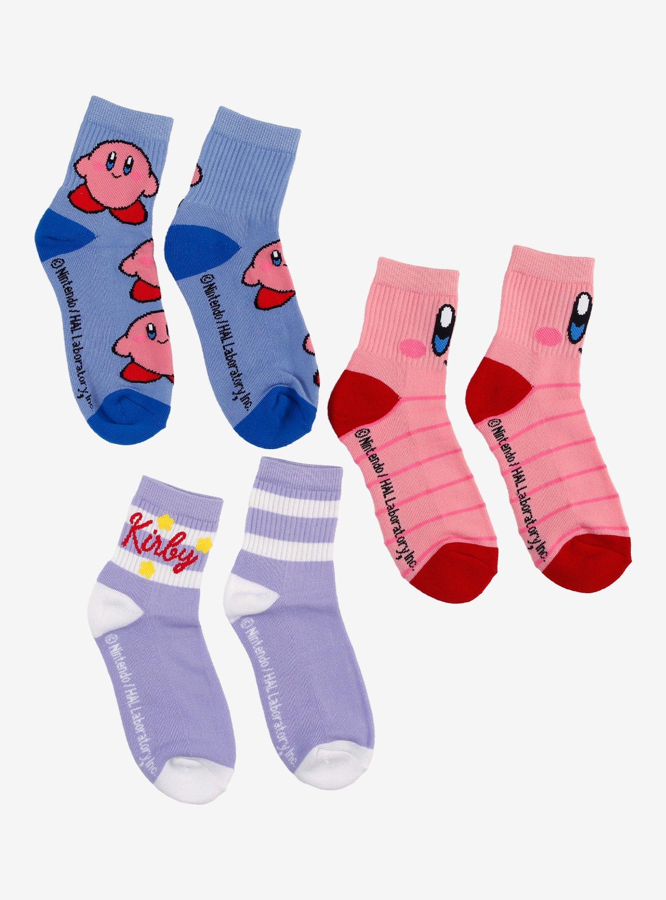 Kirby Icon Stripe Crew Socks 3 Pair, , hi-res
