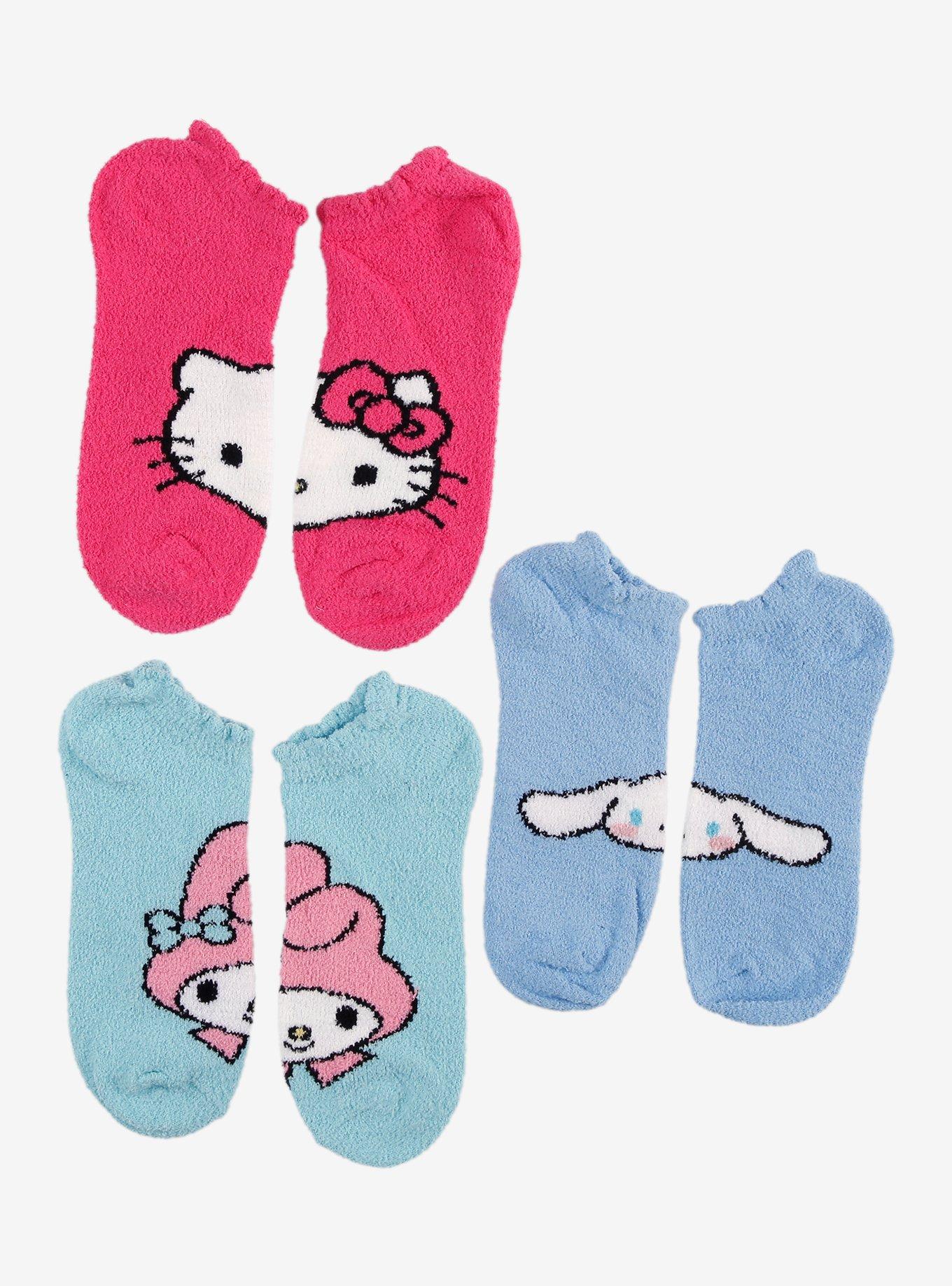 Hello Kitty & Friends No-Show Cozy Socks 3 Pair, , hi-res