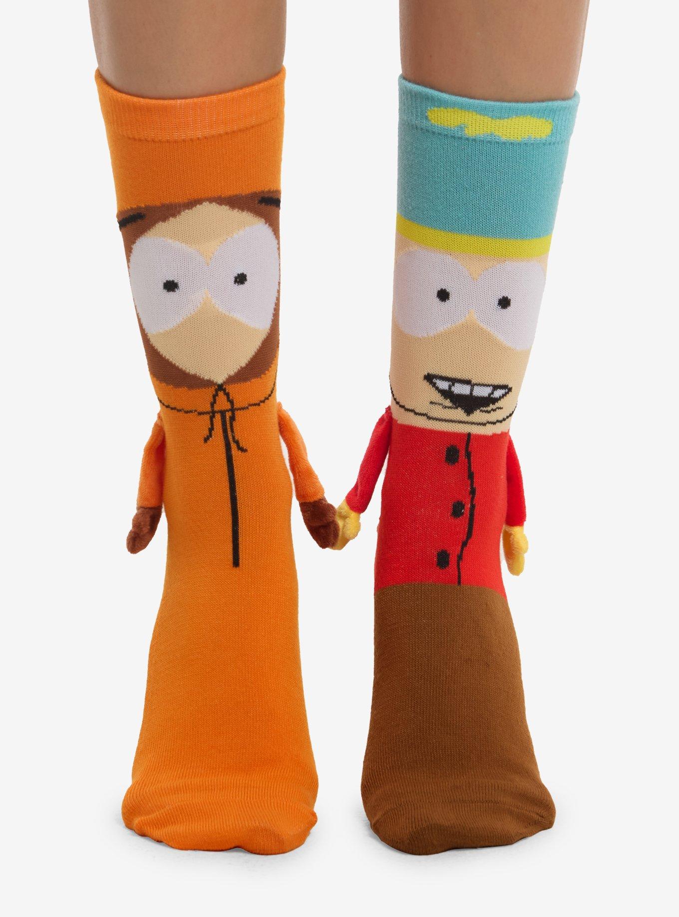 South Park Cartman & Kenny Magnetic Arms Mismatch Crew Socks, , hi-res