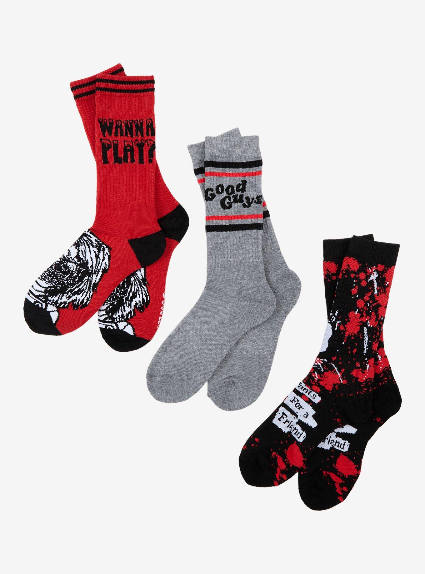Chucky Wanna Play Crew Socks 3 Pair, , hi-res
