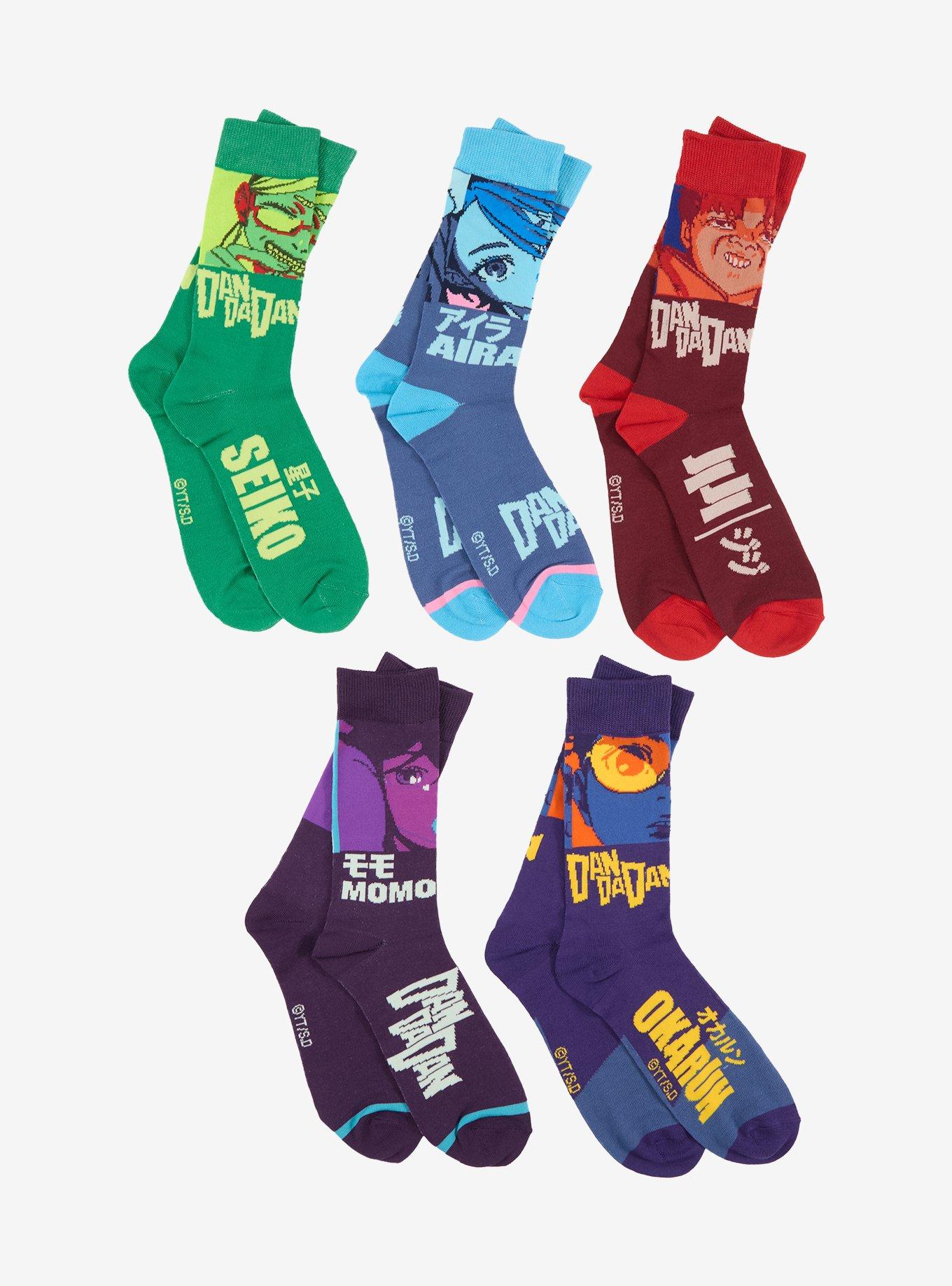 Dandadan Tonal Character Crew Socks 5 Pair, , hi-res
