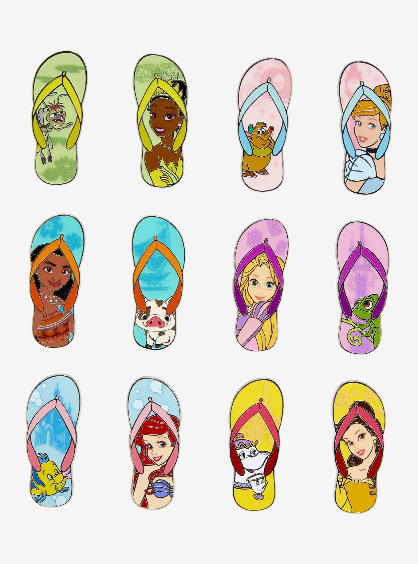 Disney Princess & Sidekicks Flip Flop Blind Box Enamel Pin Set - BoxLunch Exclusive