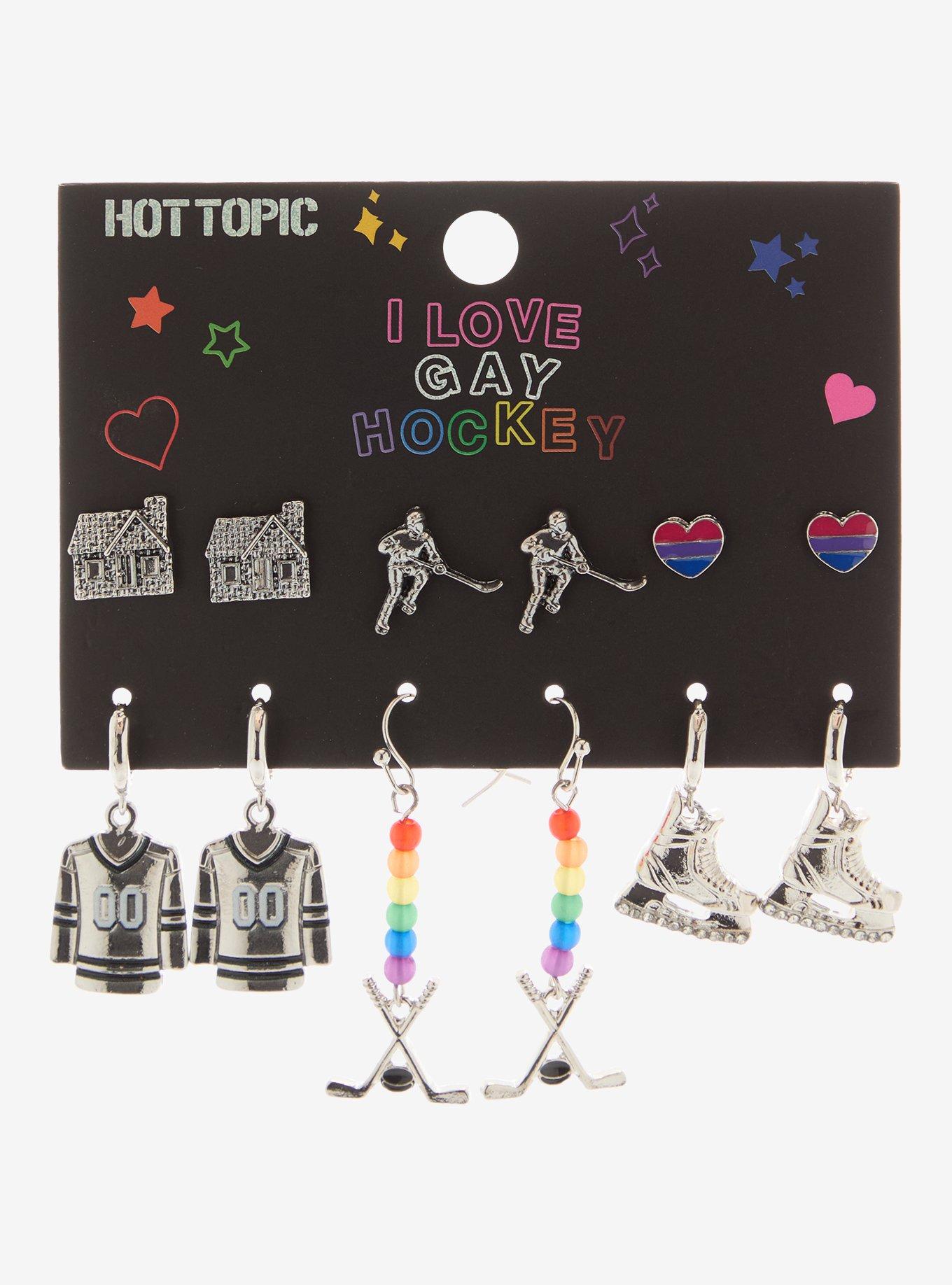 Gay Hockey Earring Set, , hi-res
