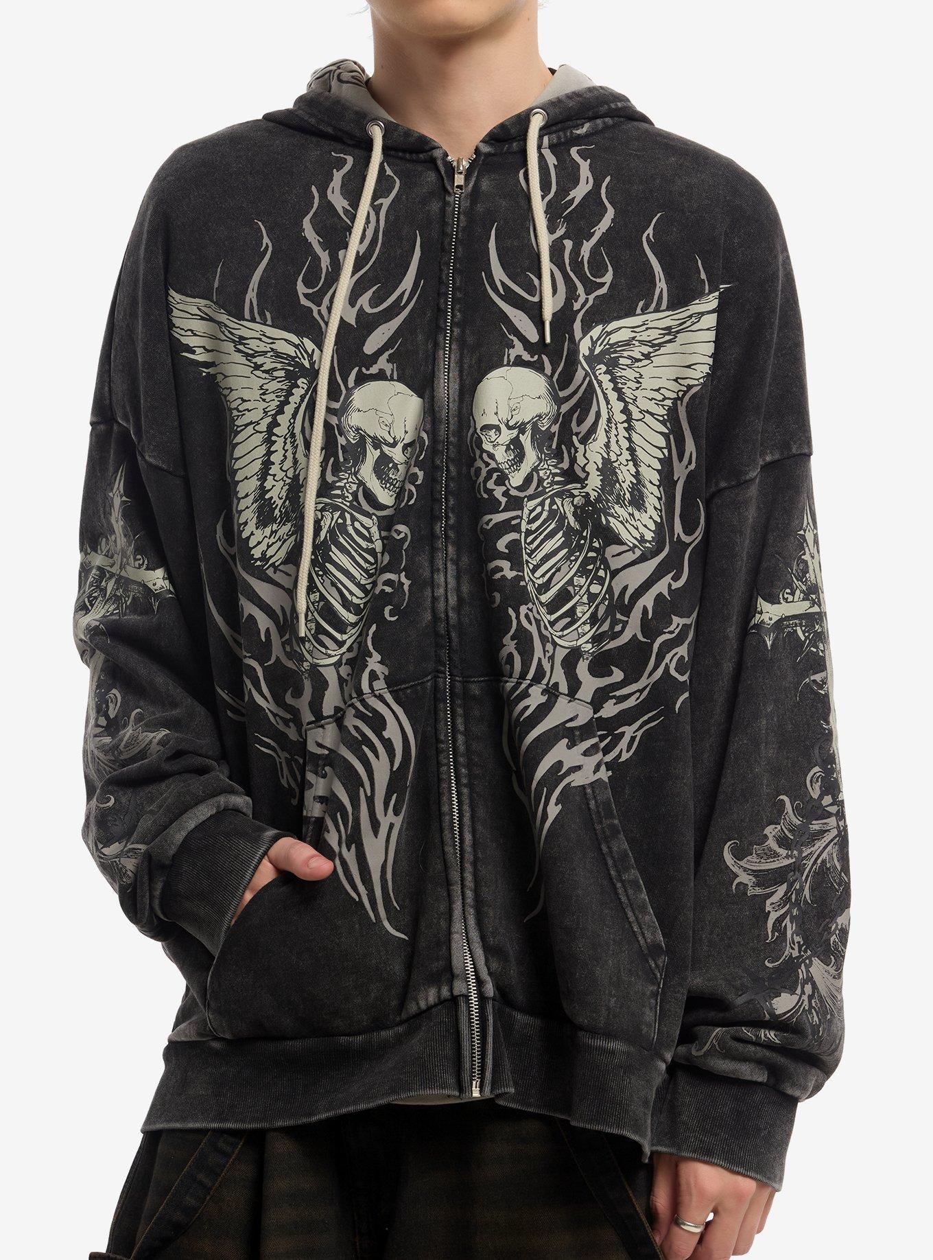 Winged Skeletons Filigree Hoodie, , hi-res