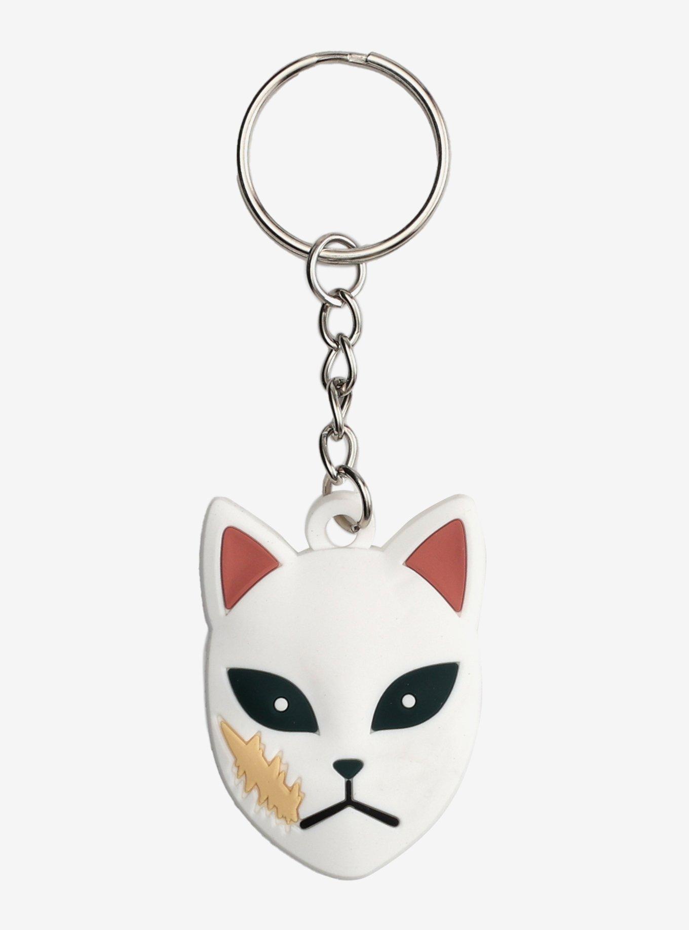 Demon Slayer: Kimetsu No Yaiba Sabito Mask Rubber Keychain, , hi-res