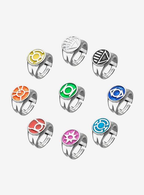 DC Comics Green Lantern Lantern Corps Symbol Ring Set | Hot Topic