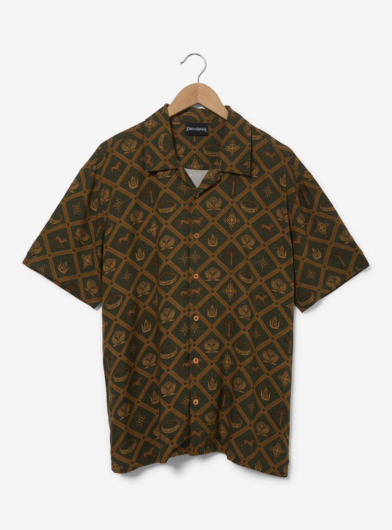 The Lord of the Rings Allover Print Woven Button-Up &mdash; BoxLunch Exclusive, , hi-res