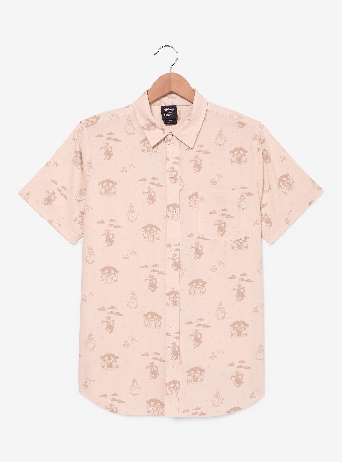 Disney Hercules Hades Tonal Icons Allover Print Woven Button-Up - BoxLunch Exclusive, , hi-res